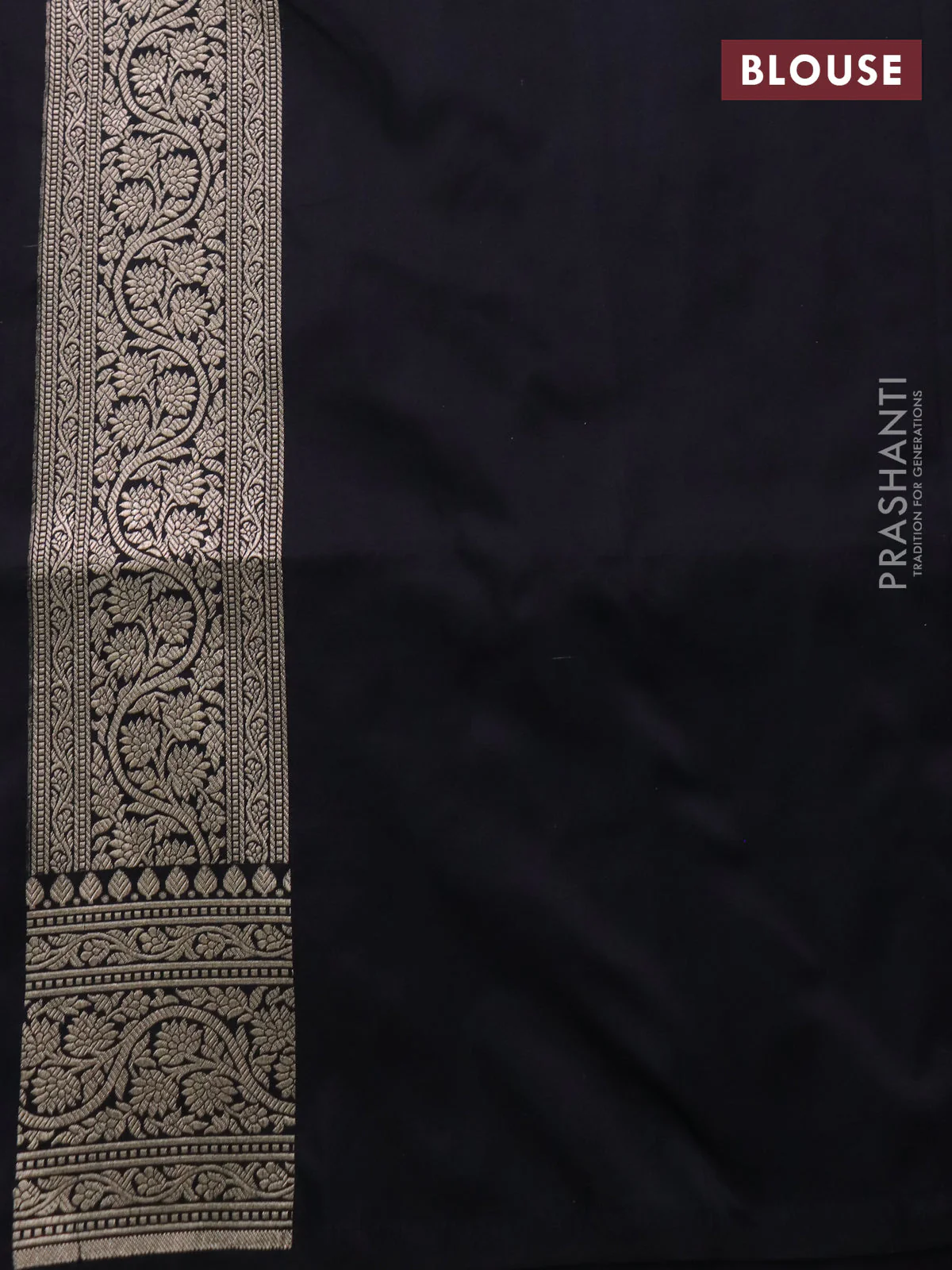 Banarasi uppada silk saree black with allover zari woven brocade weaves and zari woven border - Image 4