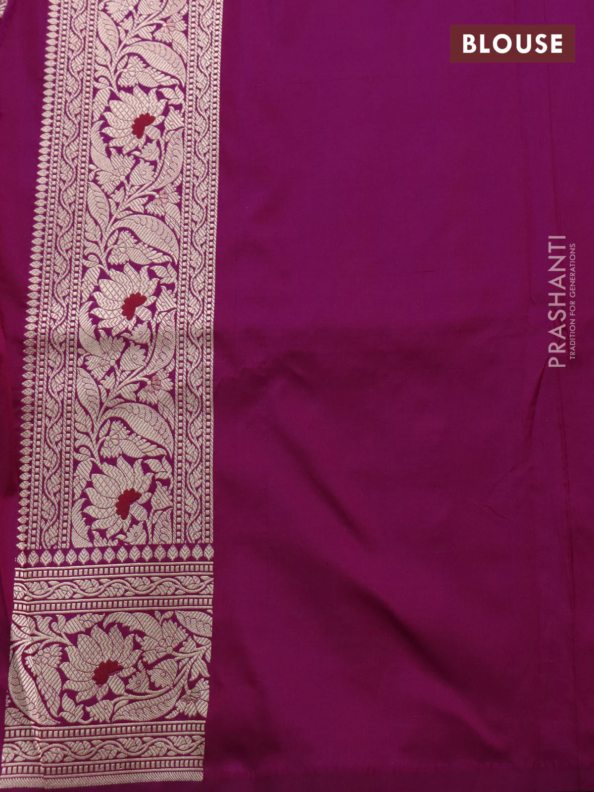 Banarasi uppada silk saree magenta pink with allover zari woven brocade weaves and zari woven border - Image 4