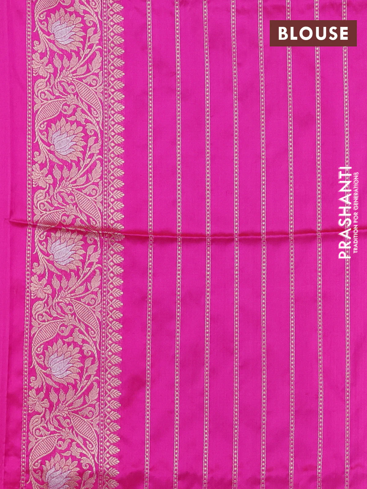 Banarasi uppada silk saree multi colour with allover silver & gold zari weaves and zari woven border - Image 3