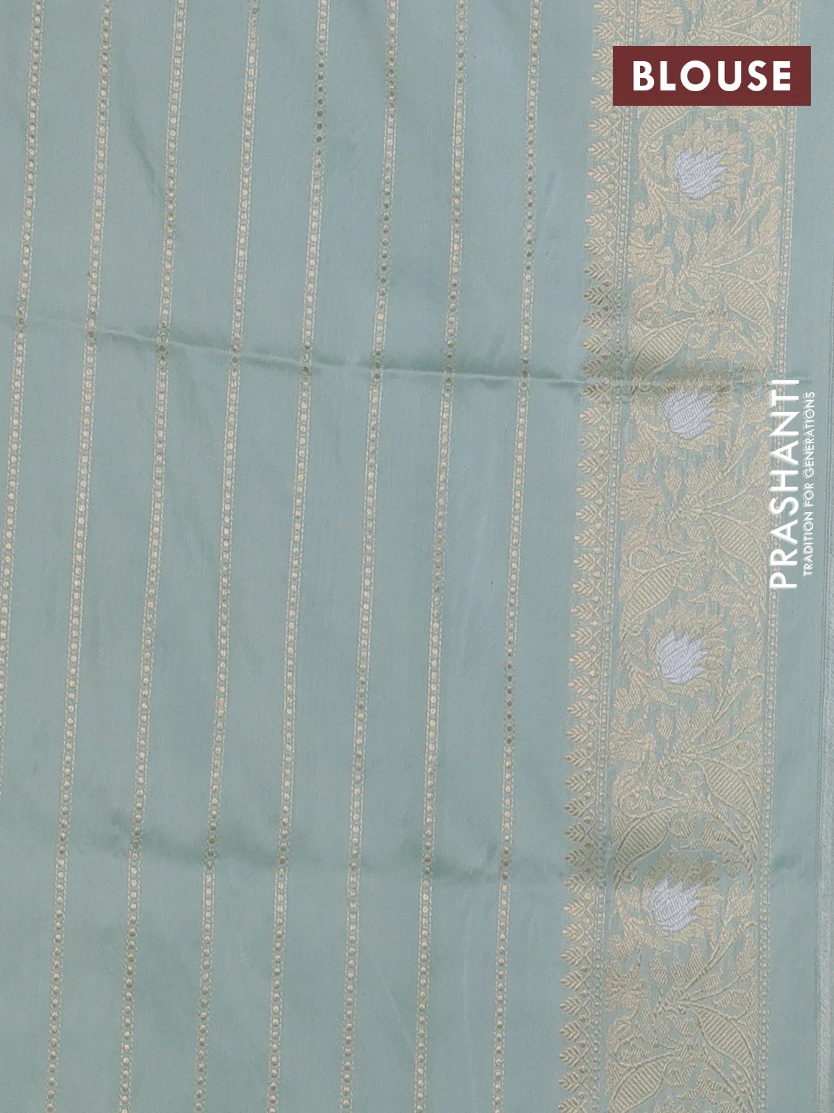 Banarasi uppada silk saree multi colour with allover silver & gold zari weaves and zari woven border - Image 3