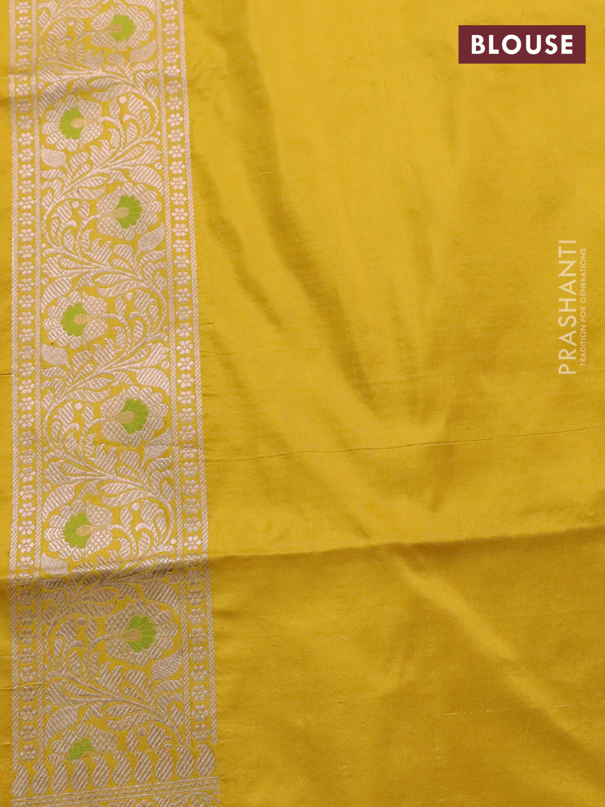 Banarasi uppada silk saree mustard yellow with allover zari woven brocade weaves and zari woven border - Image 4