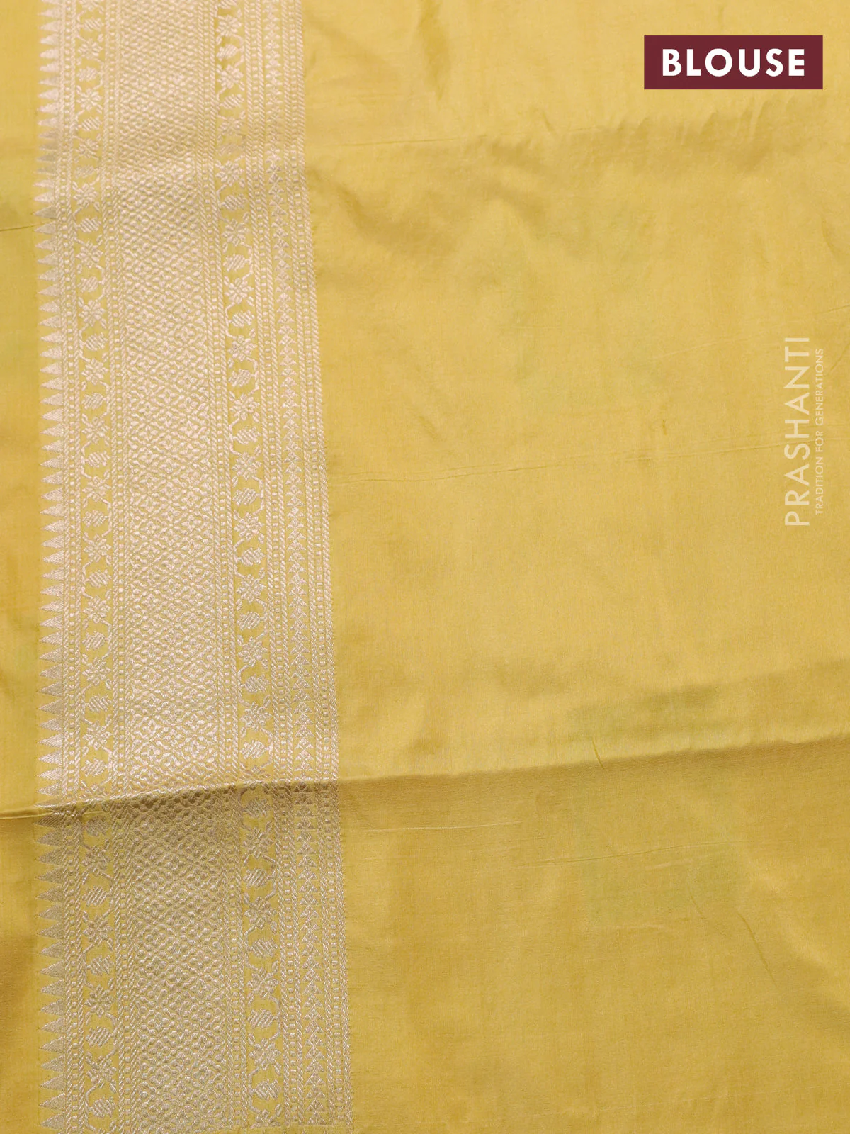 Banarasi uppada silk saree pale yellow with allover zari woven brocade weaves and zari woven border - Image 4