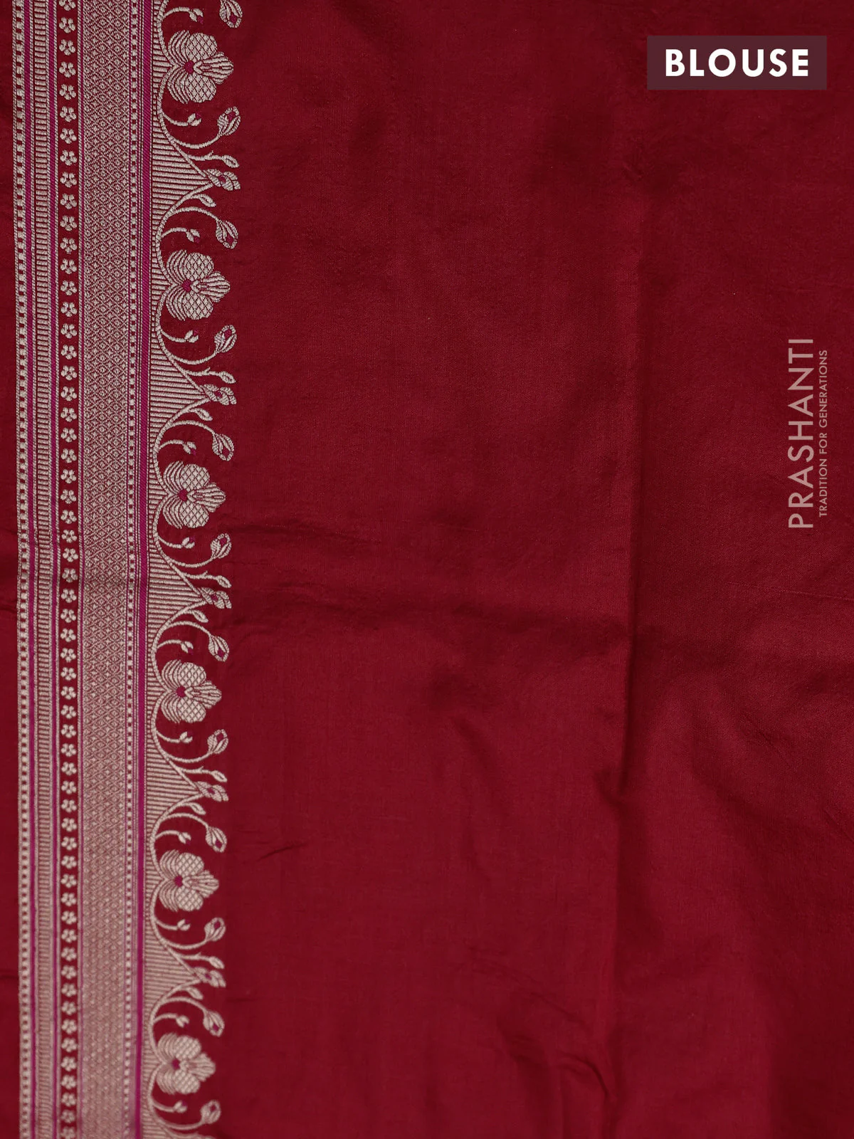 Banarasi uppada silk saree red with allover zari woven brocade weaves and zari woven border - Image 4