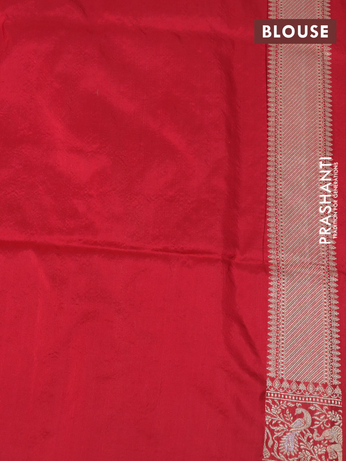 Banarasi uppada silk saree red with allover zari woven brocade weaves and zari woven border - Image 4