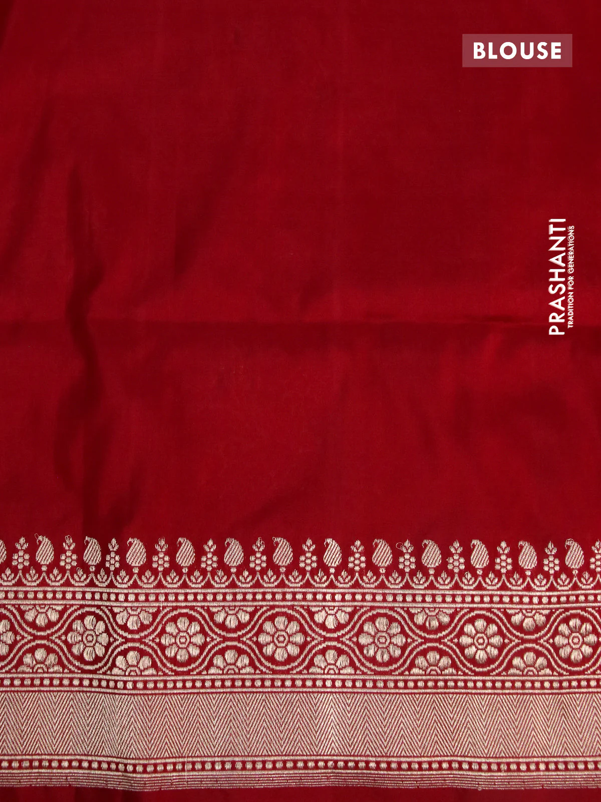 Banarasi uppada silk saree red with allover zari woven buttas and zari woven border - Image 4
