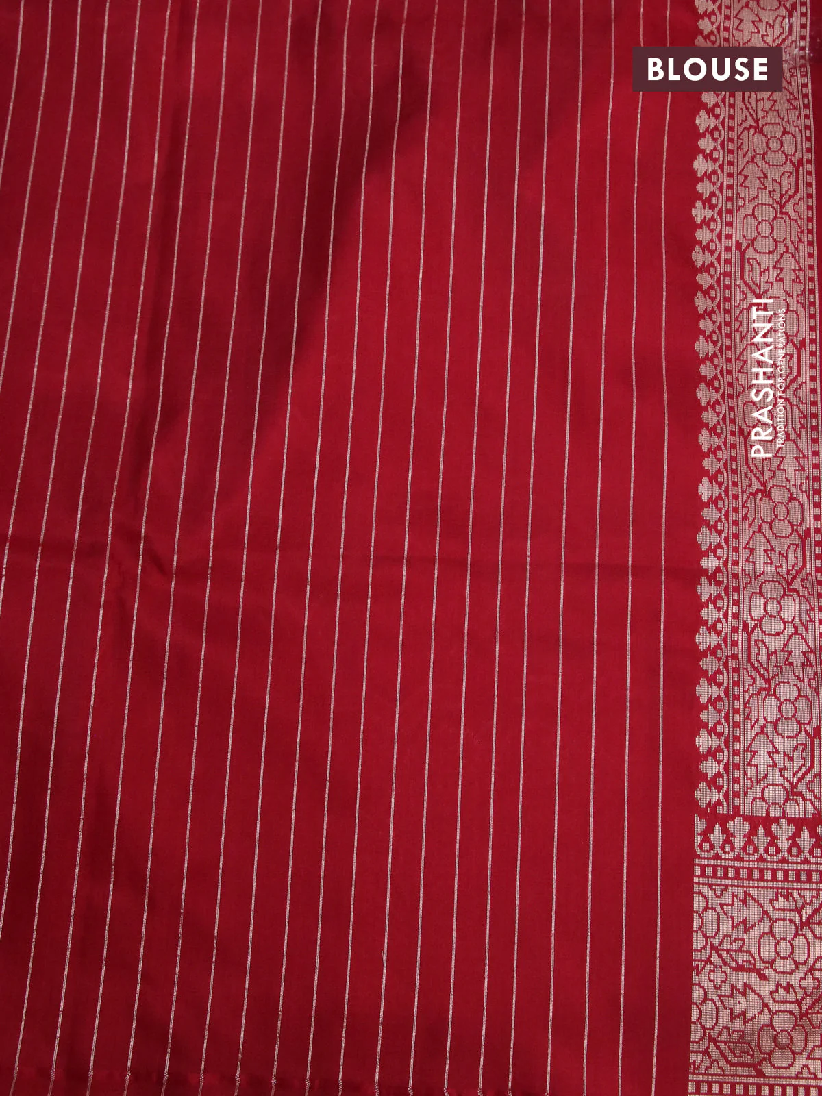Banarasi uppada silk saree red with allover zari woven geometric brocade weaves and zari woven border - Image 4