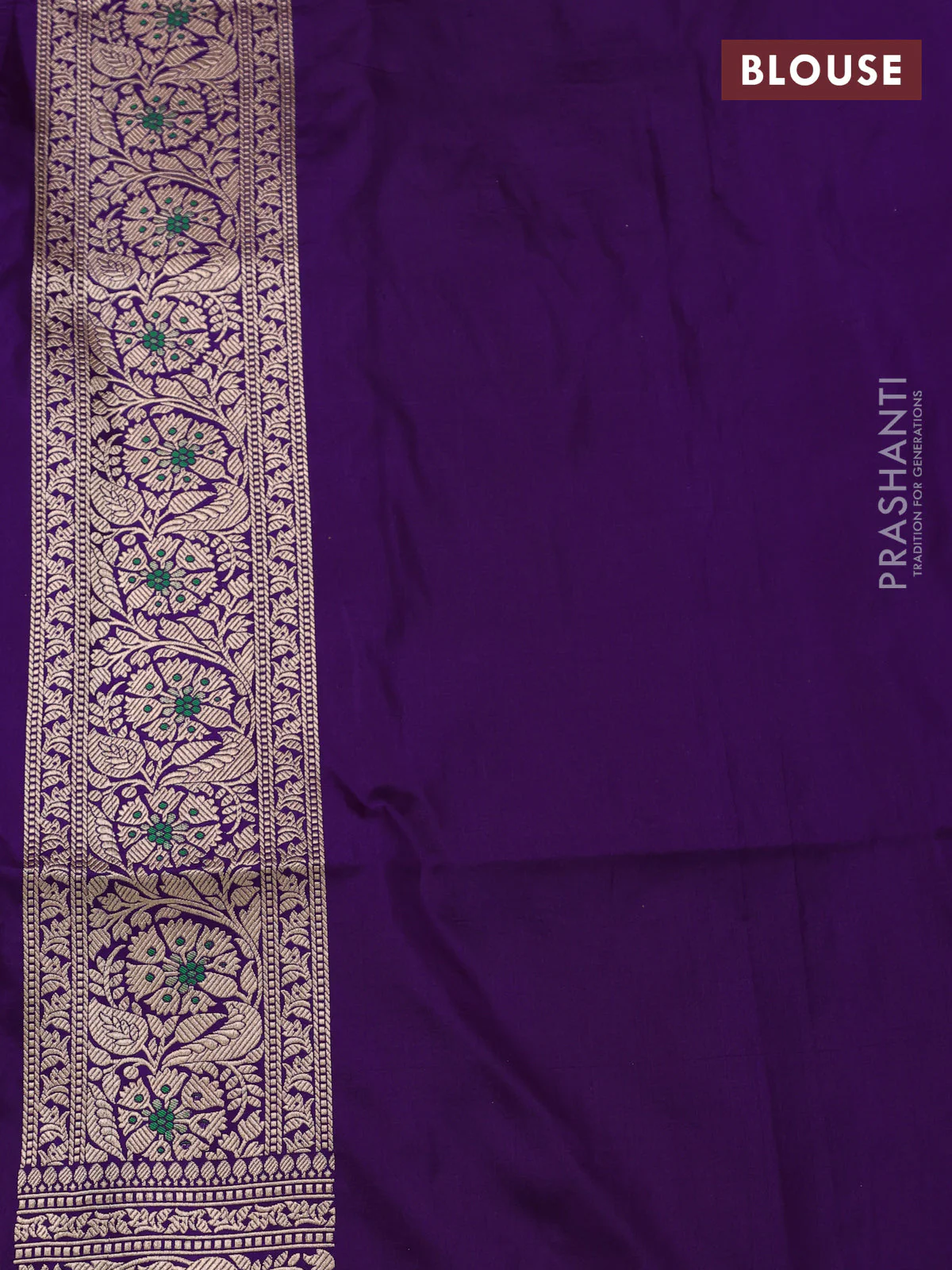 Banarasi uppada silk saree violet with allover zari woven mina weaves and zari woven border - Image 4