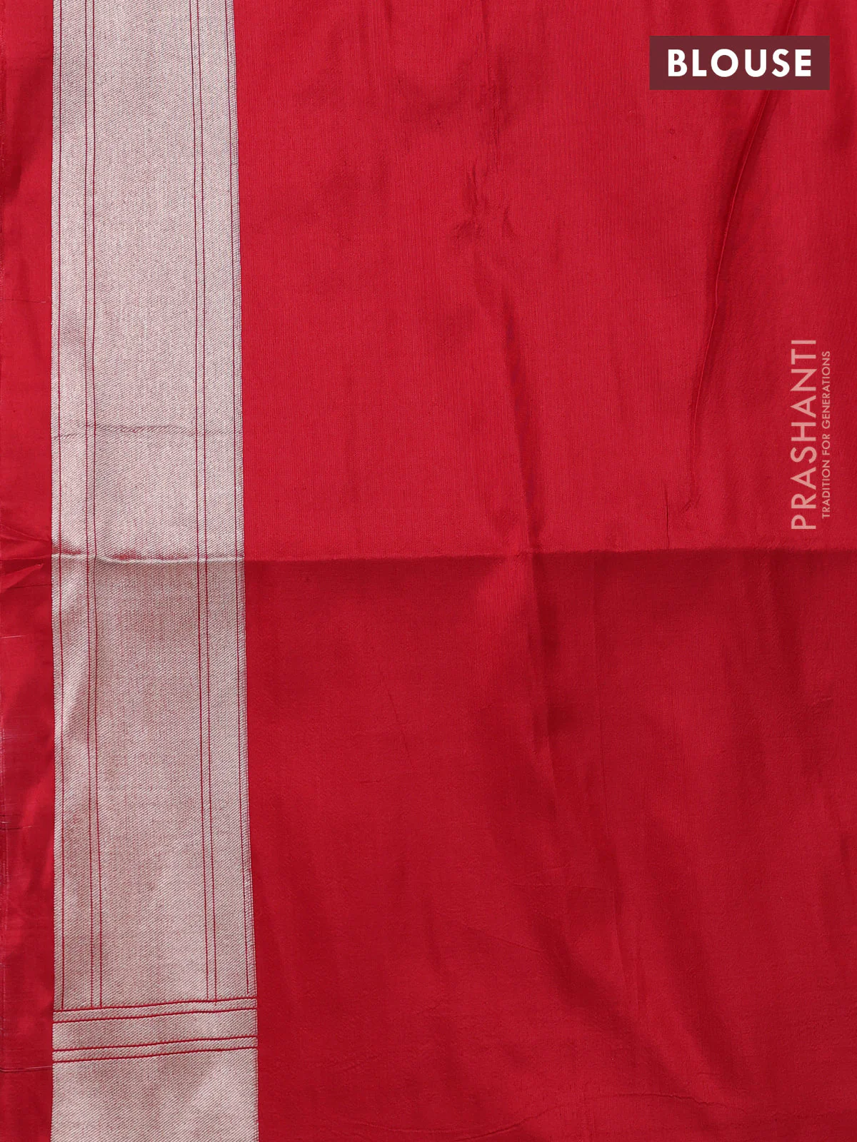 Banarasi uppada tissue silk saree red with allover zari woven brocade weaves and zari woven border - Image 4
