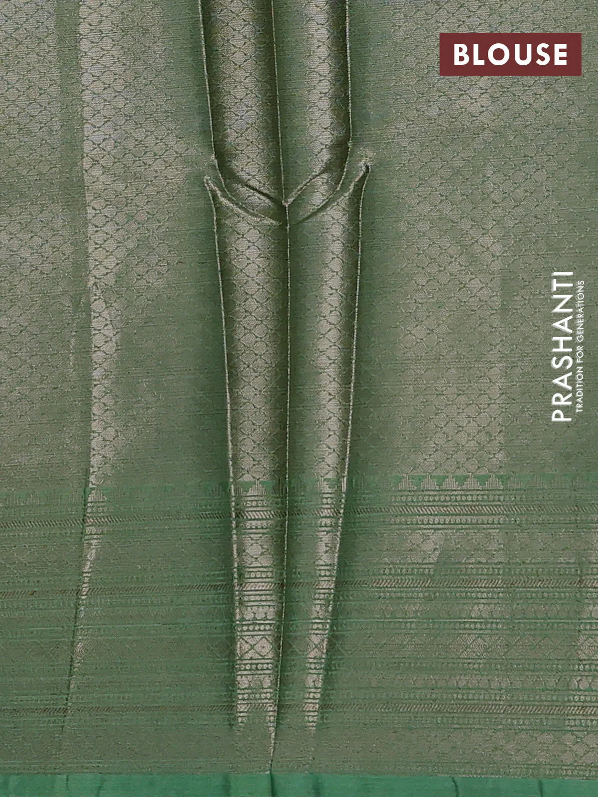 Banarasi warm silk saree bottle green and pastel green with allover thread & zari woven buttas and zari woven border - Image 4