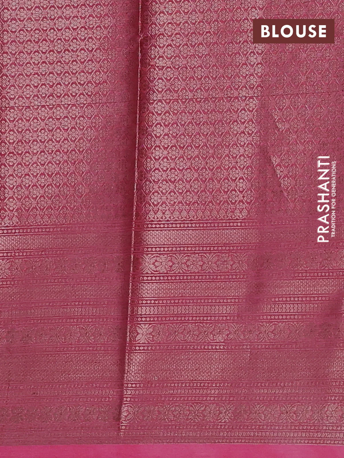 Banarasi warm silk saree dark pink and light pink with allover thread & zari checked pattern and long zari woven border - Image 4