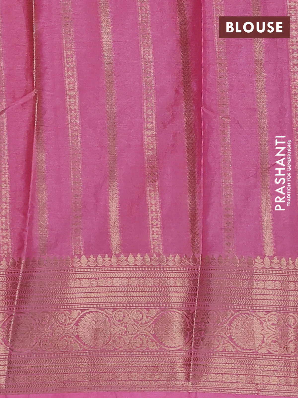 Banarasi warm silk saree dark pink and light pink with allover thread & zari woven buttas and zari woven border - Image 4