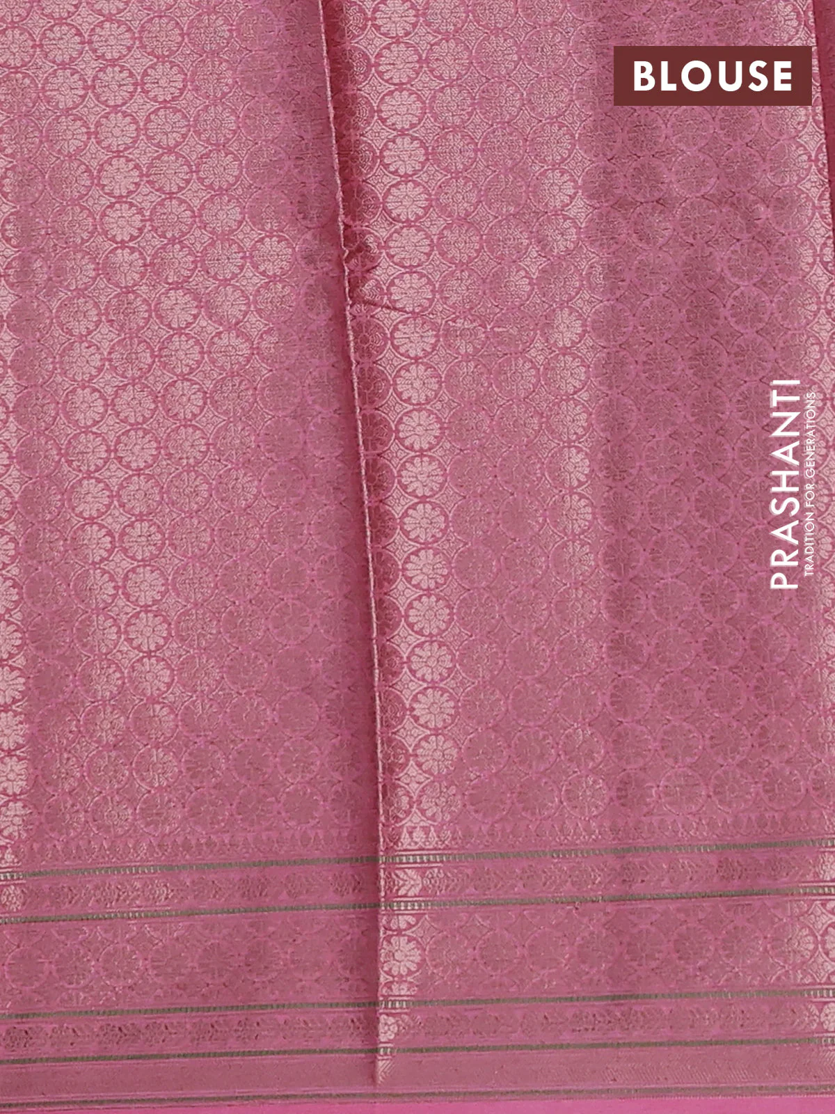 Banarasi warm silk saree dark pink and light pink with allover thread & zari woven buttas and zari woven border - Image 4