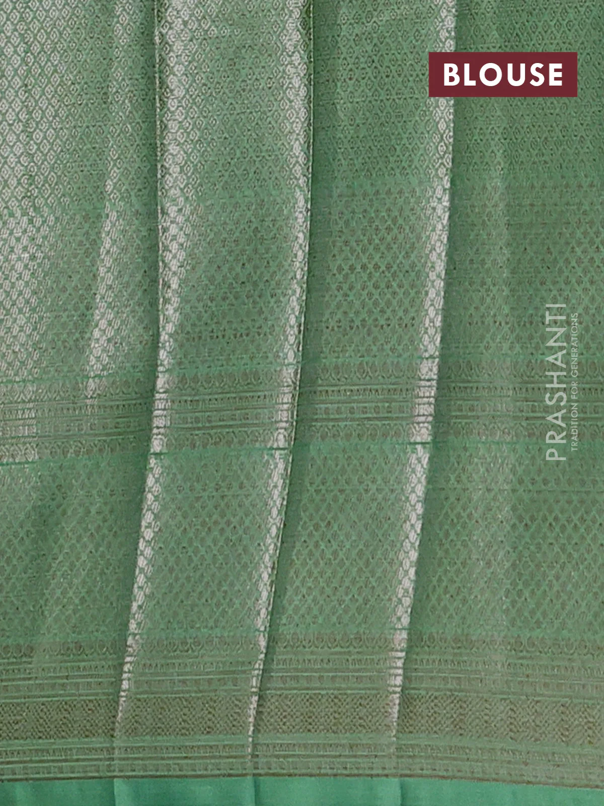 Banarasi warm silk saree green and pastel green with allover thread & zari woen buttas and zari woven border - Image 4