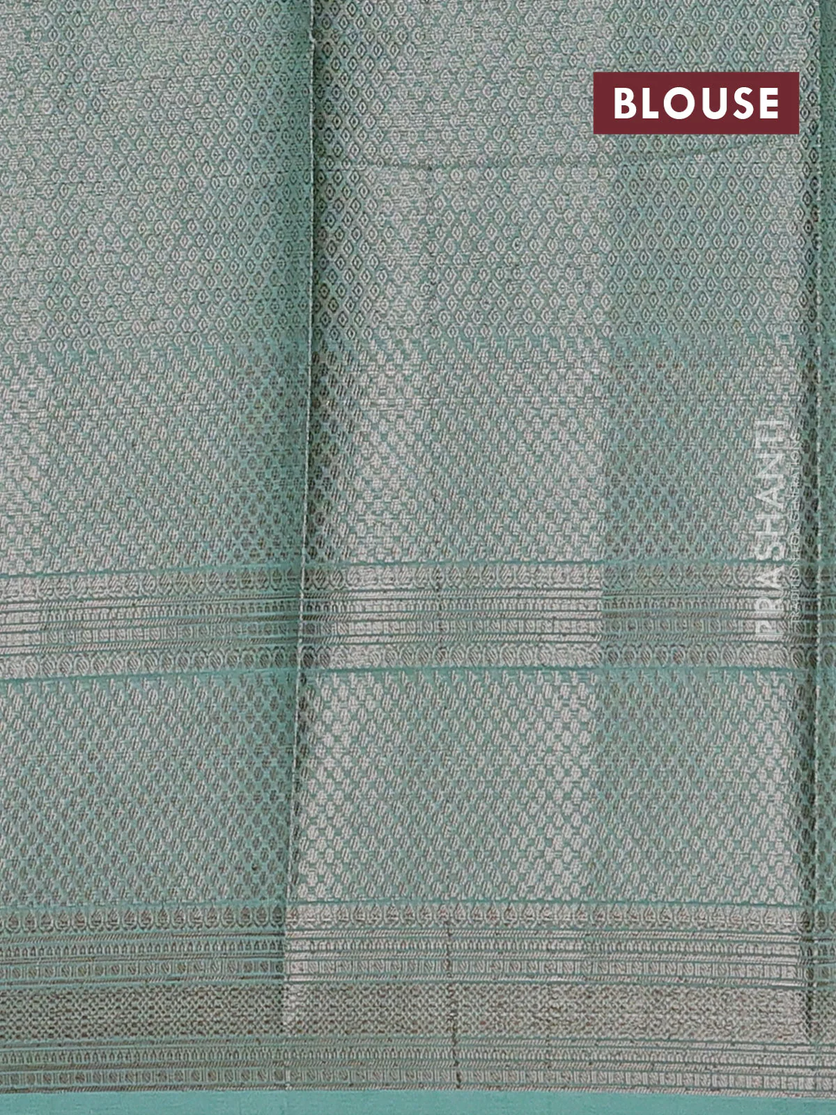Banarasi warm silk saree green and pastel green with allover thread & zari woen buttas and zari woven border - Image 4