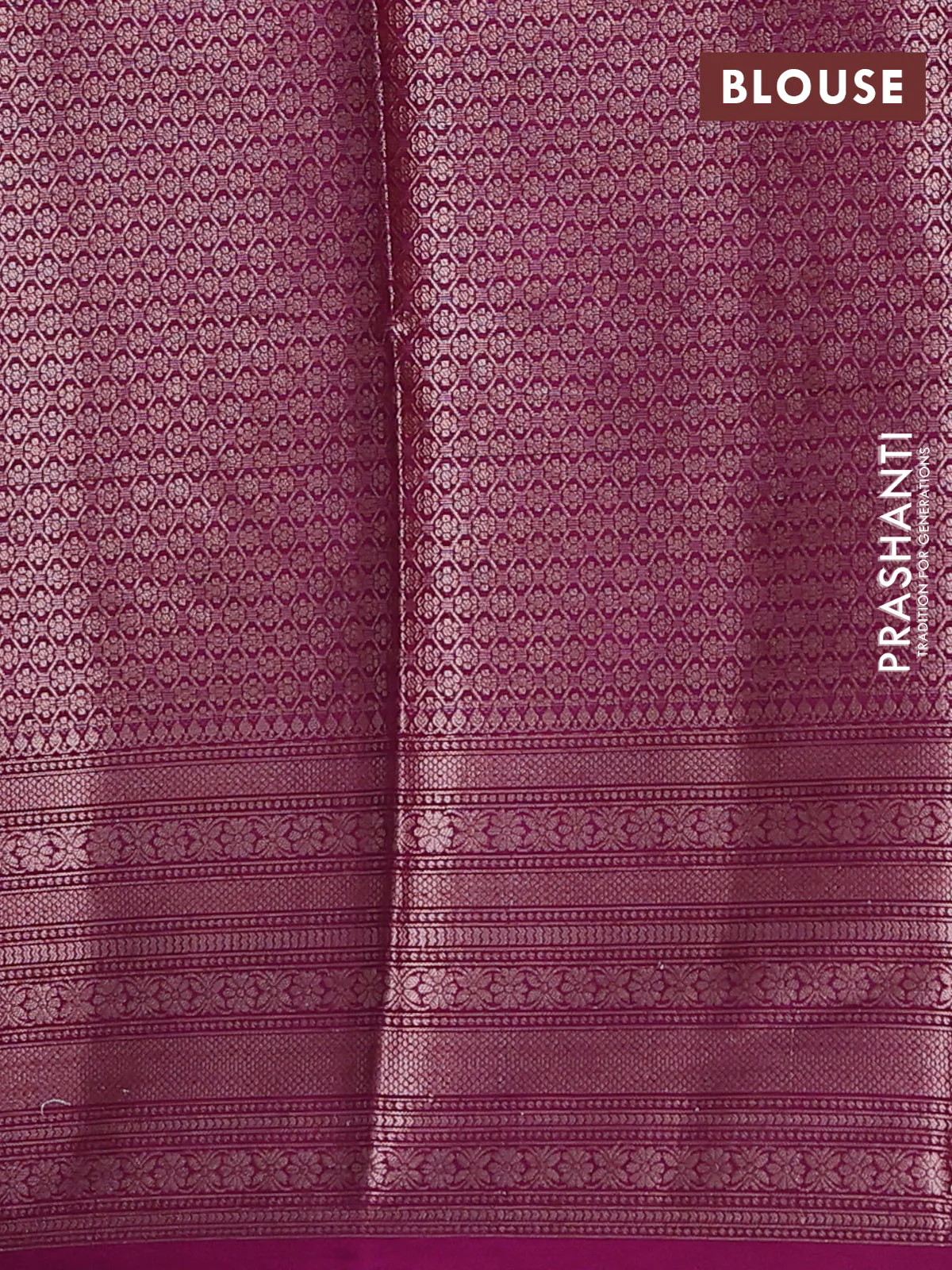 Banarasi warm silk saree lavender and purple with allover thread & zari checked pattern and long zari woven border - Image 4