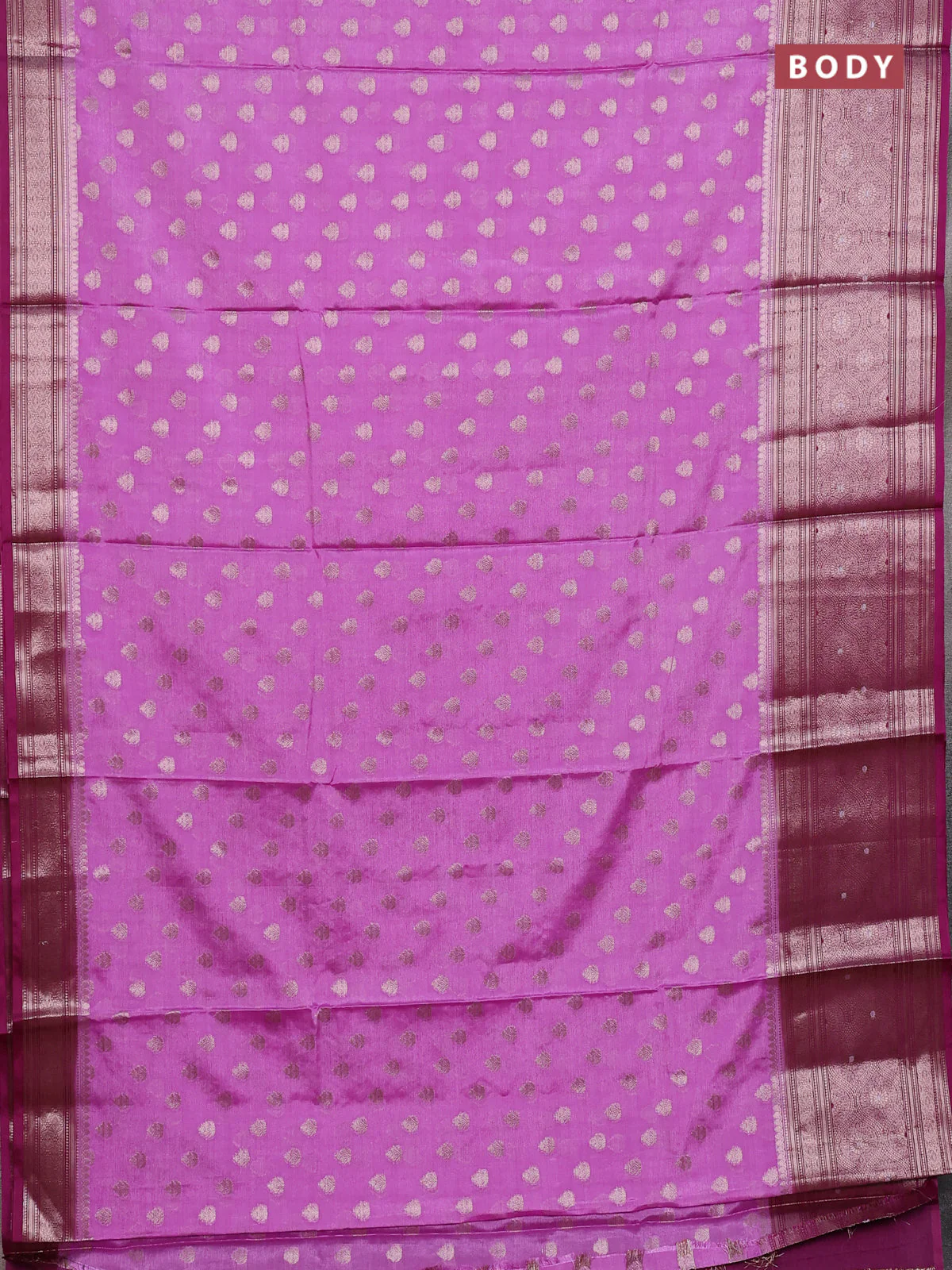 Banarasi warm silk saree lavender and purple with allover thread & zari woven buttas and zari woven border - Image 2