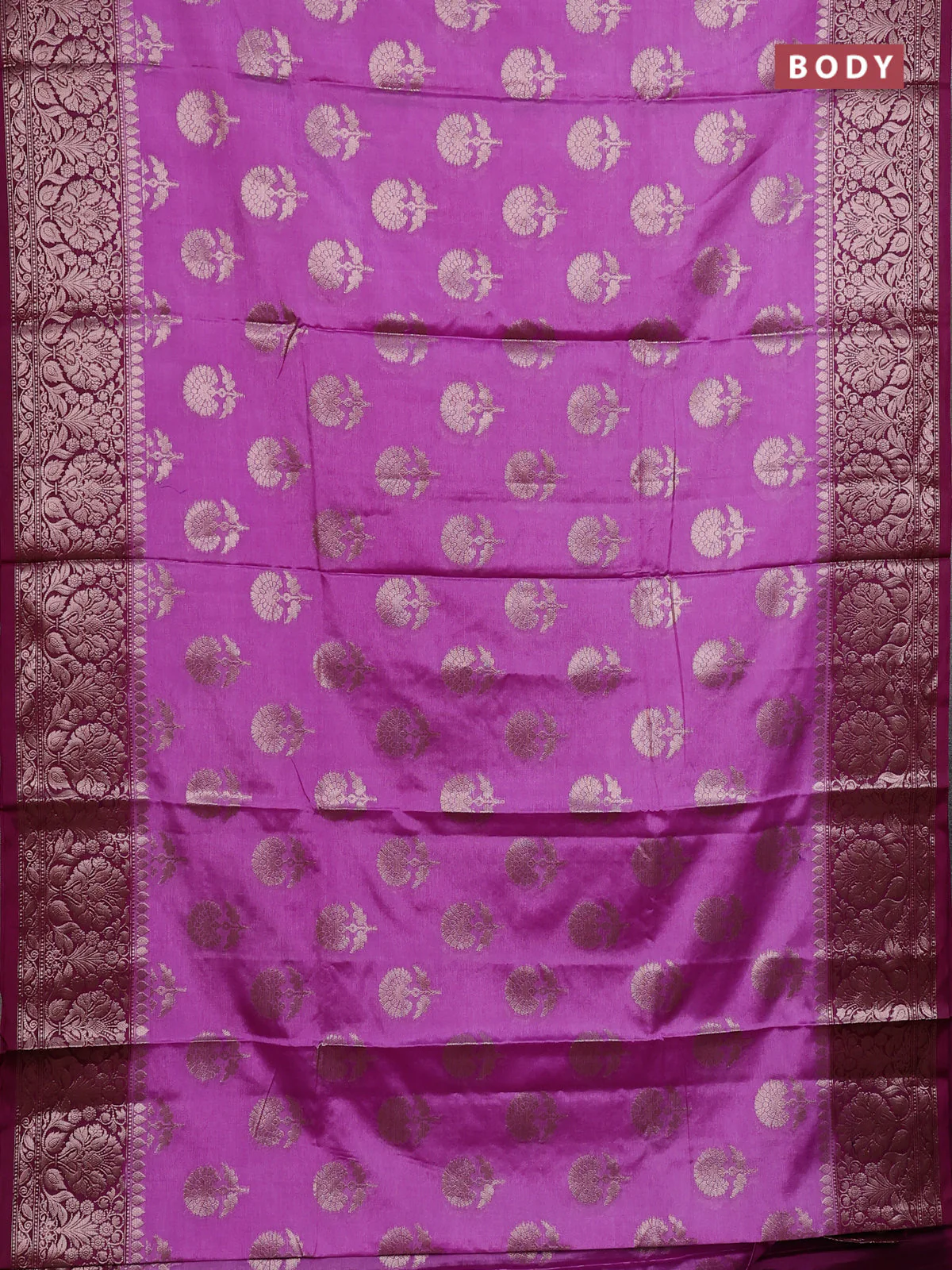 Banarasi warm silk saree lavender and purple with allover thread & zari woven buttas and zari woven border - Image 2