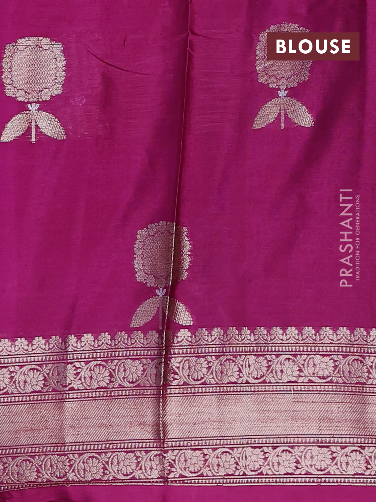 Banarasi warm silk saree lavender and wine shade with thread & zari woven buttas and zari woven border - Image 4