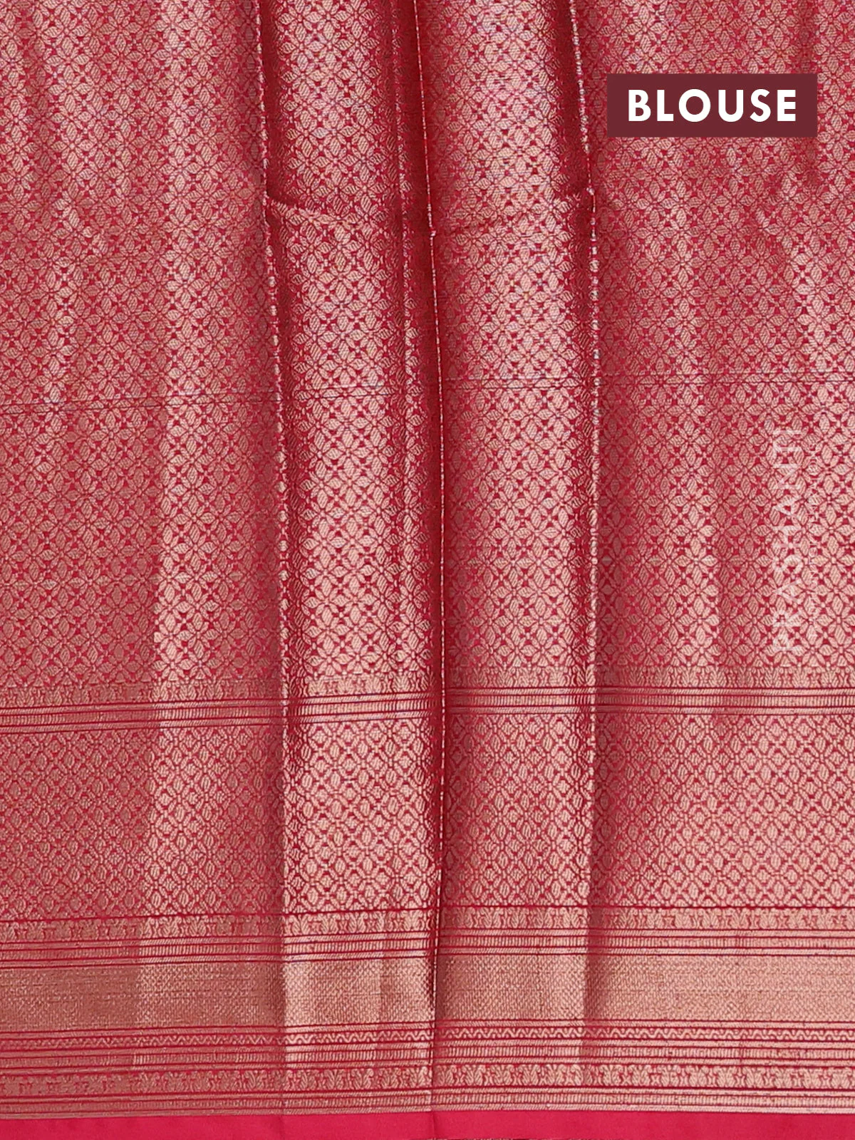 Banarasi warm silk saree light pink and dark pink with allover thread & zari checked pattern and zari woven border - Image 4