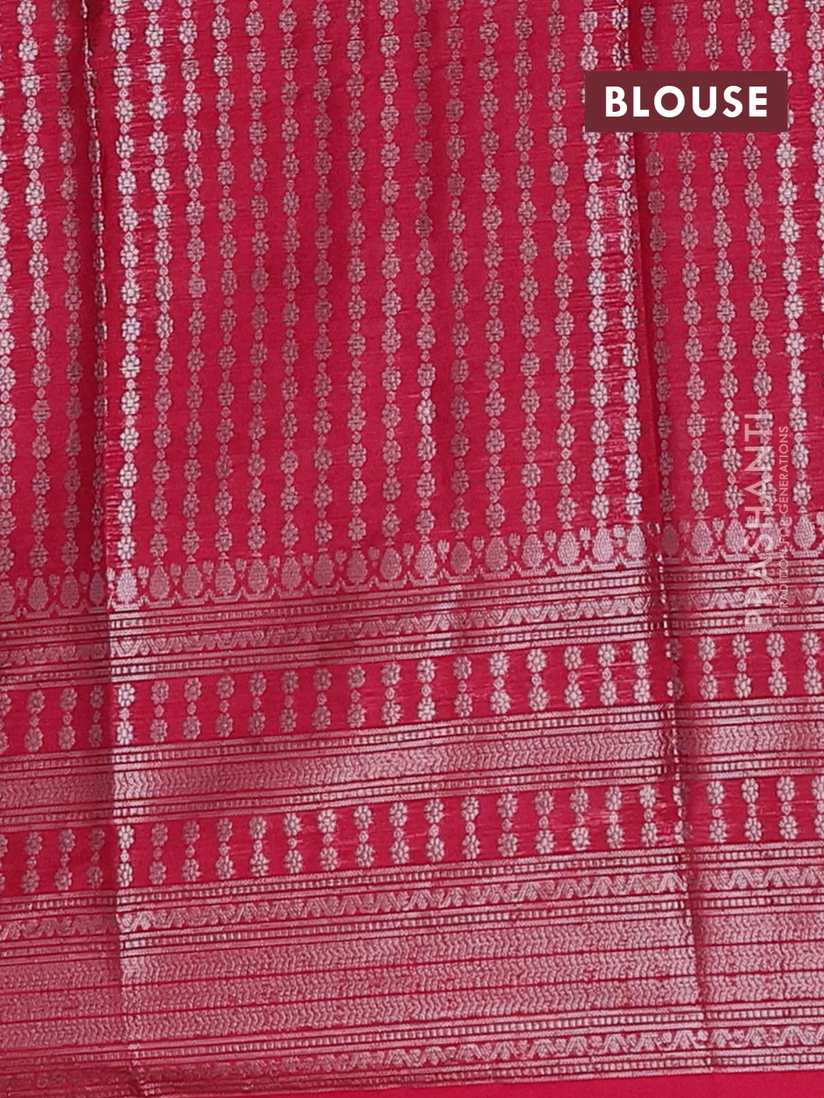 Banarasi warm silk saree light pink and dark pink with allover thread & zari weaves pattern and zari woven border - Image 4