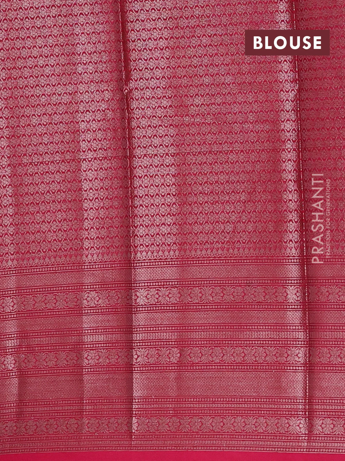 Banarasi warm silk saree light pink and pink with allover thread & zari checked pattern and long zari woven border - Image 4