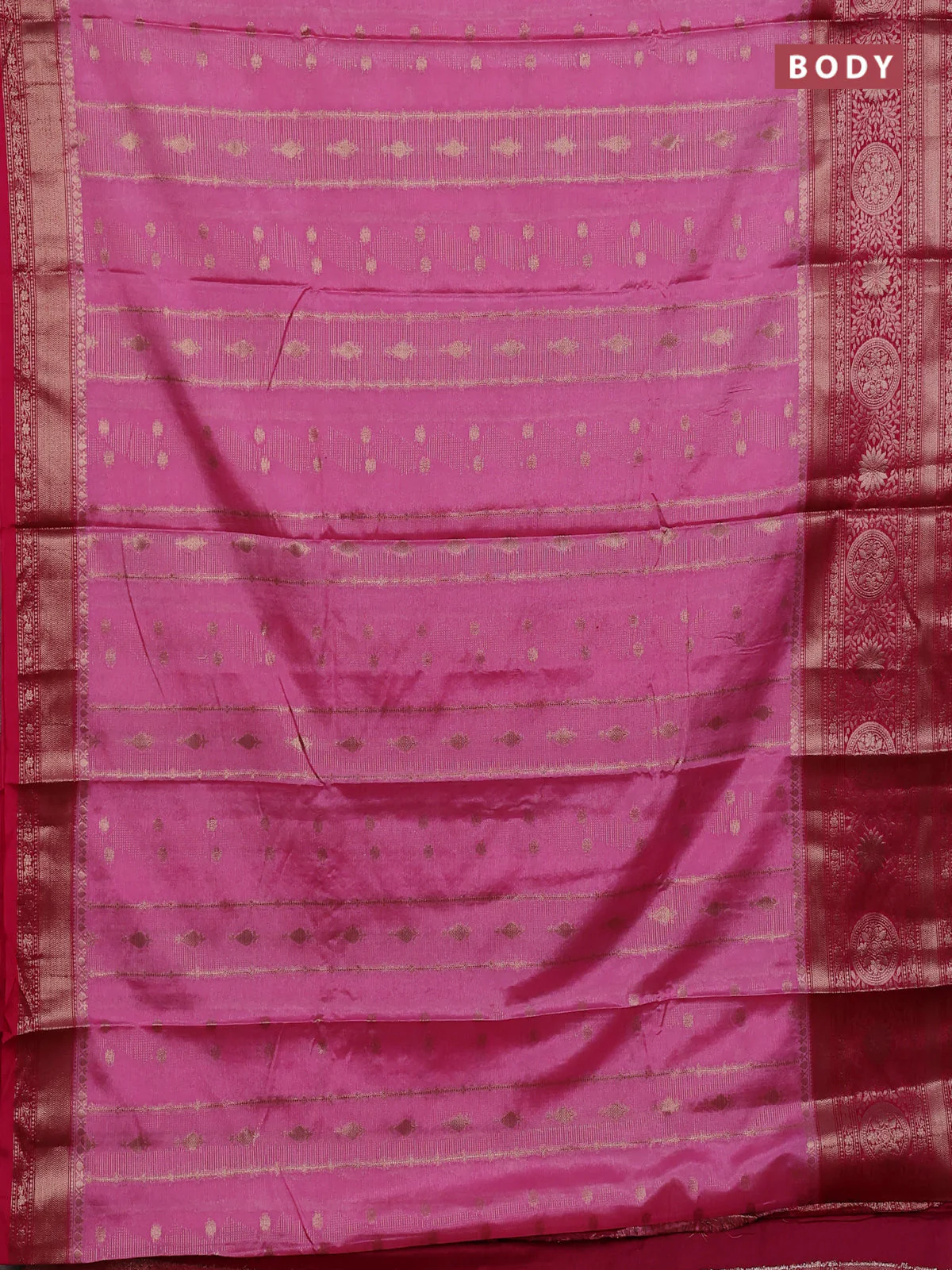 Banarasi warm silk saree light pink and pink with allover thread & zari weaves pattern and zari woven border - Image 2