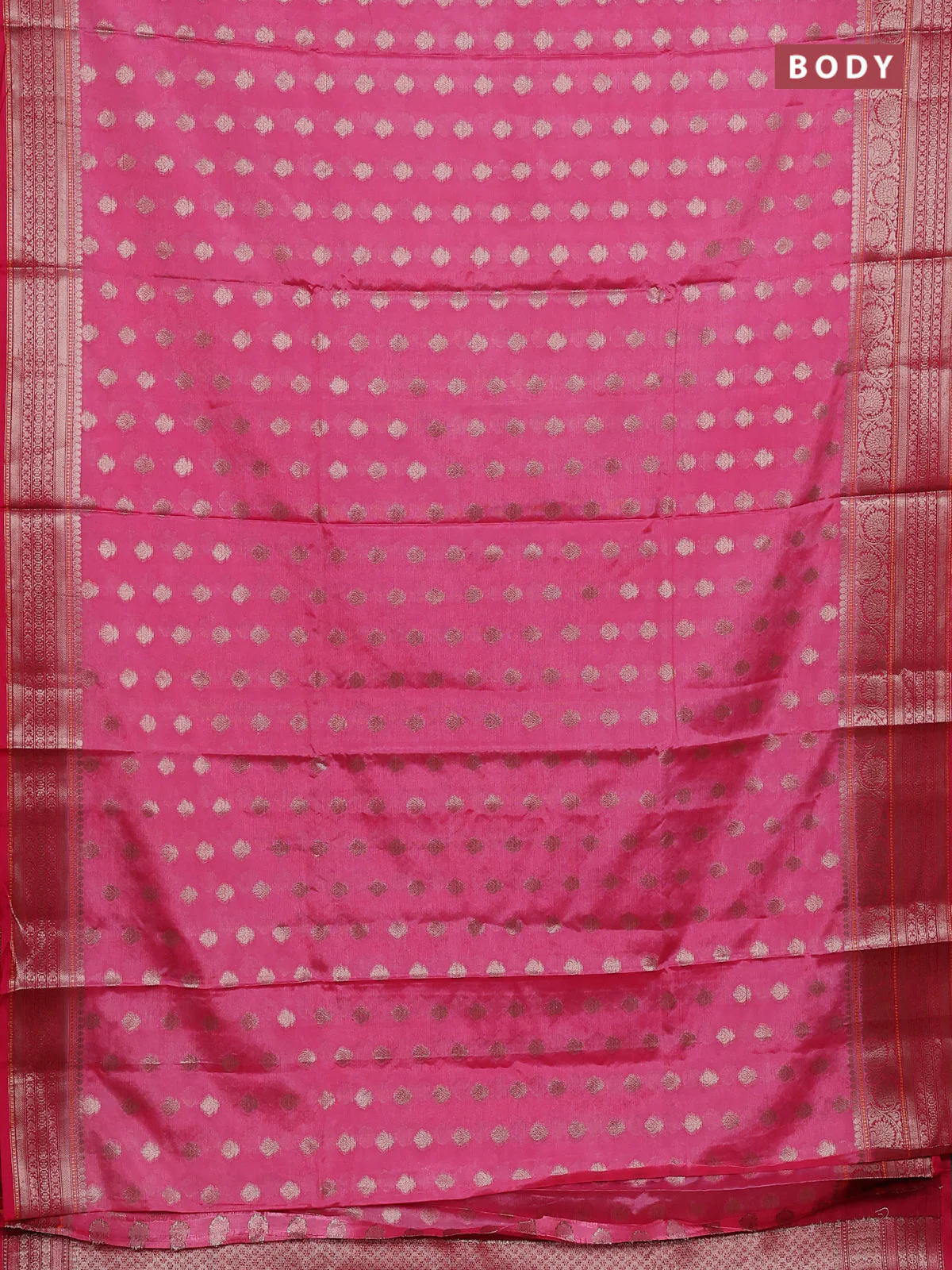 Banarasi warm silk saree light pink and pink with allover thread & zari woven buttas and zari woven border - Image 2