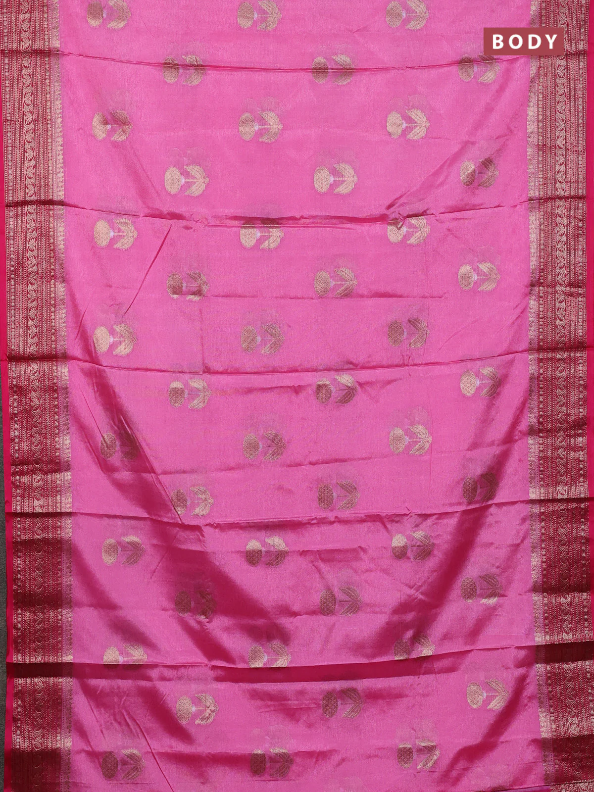 Banarasi warm silk saree light pink and pink with thread & zari woven buttas and zari woven border - Image 2