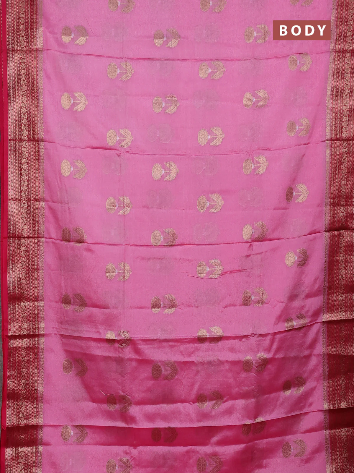 Banarasi warm silk saree light pink and pink with thread & zari woven buttas and zari woven border - Image 2