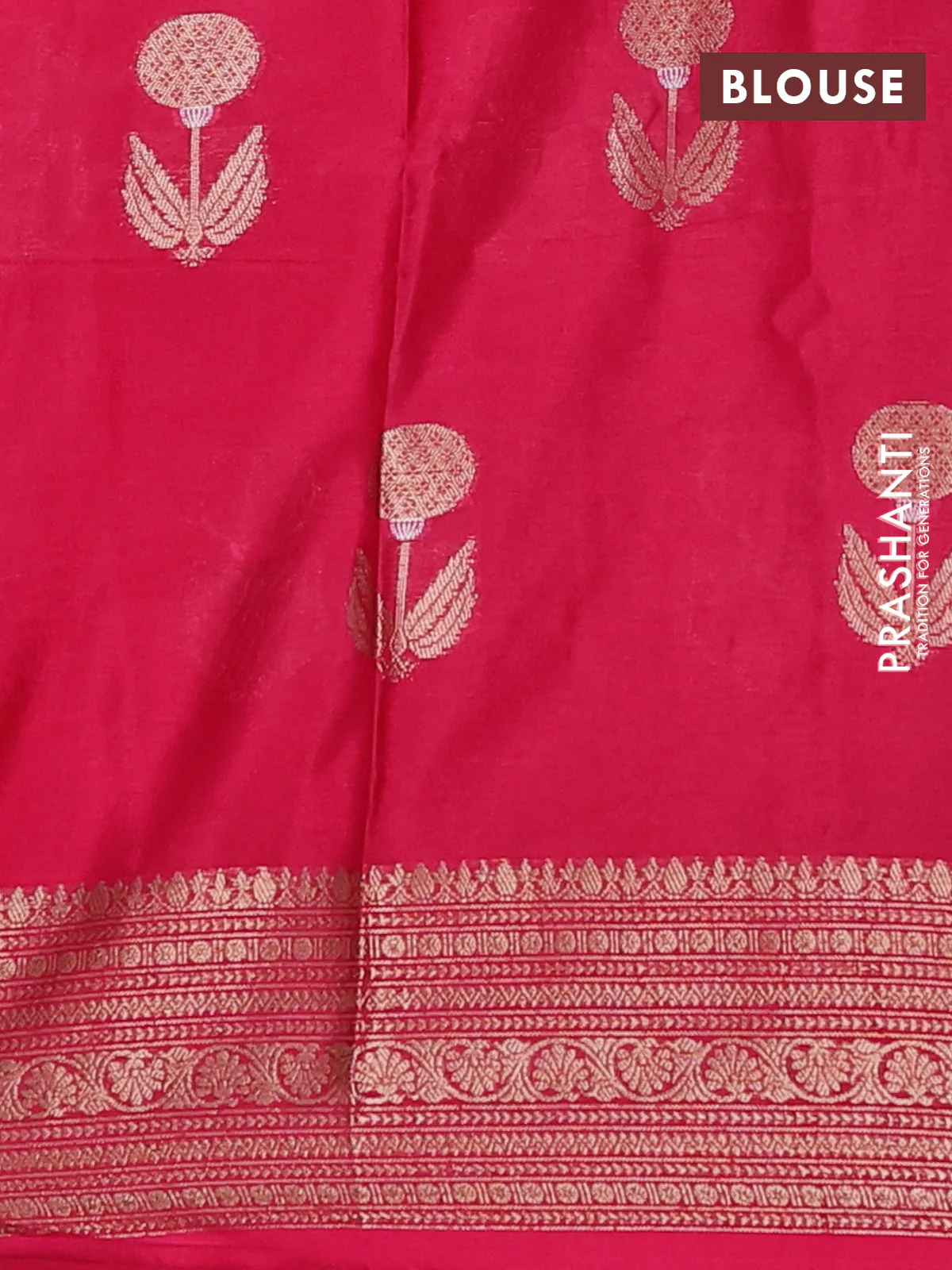 Banarasi warm silk saree light pink and pink with thread & zari woven buttas and zari woven border - Image 4