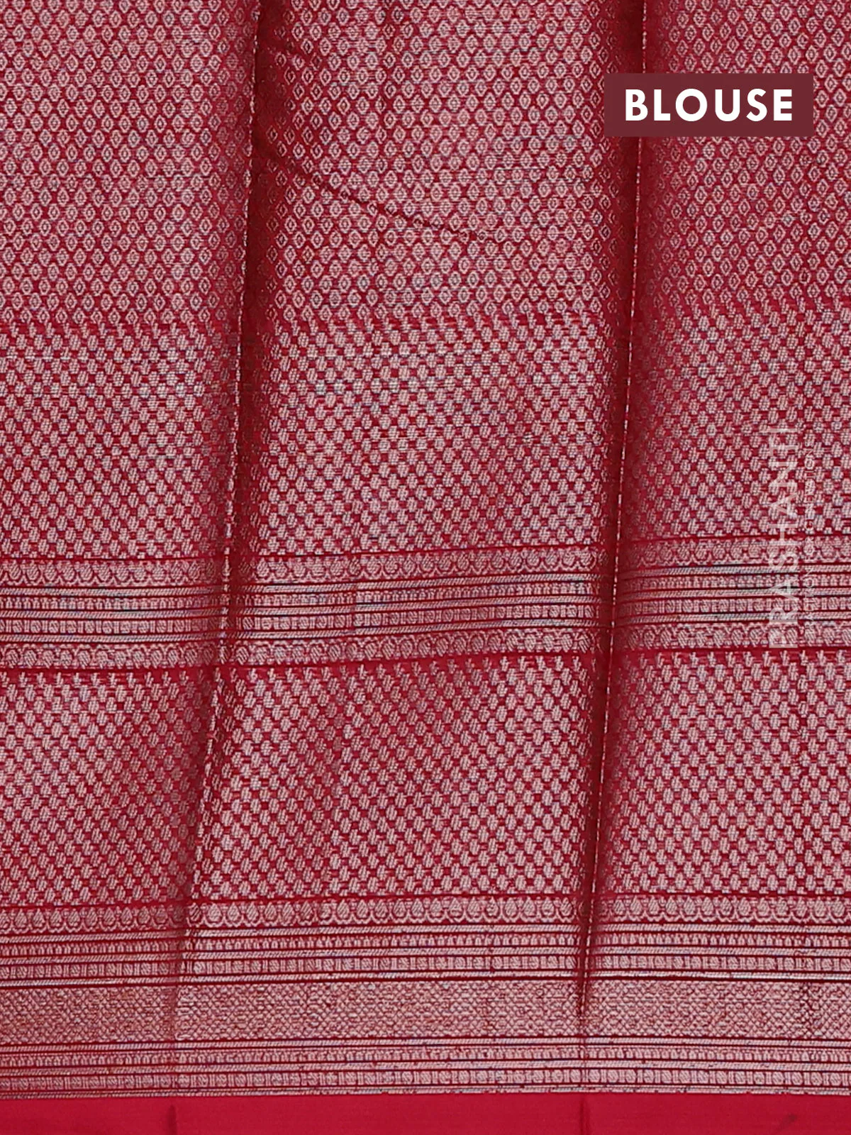 Banarasi warm silk saree light pink and red with allover thread & zari woen buttas and zari woven border - Image 4