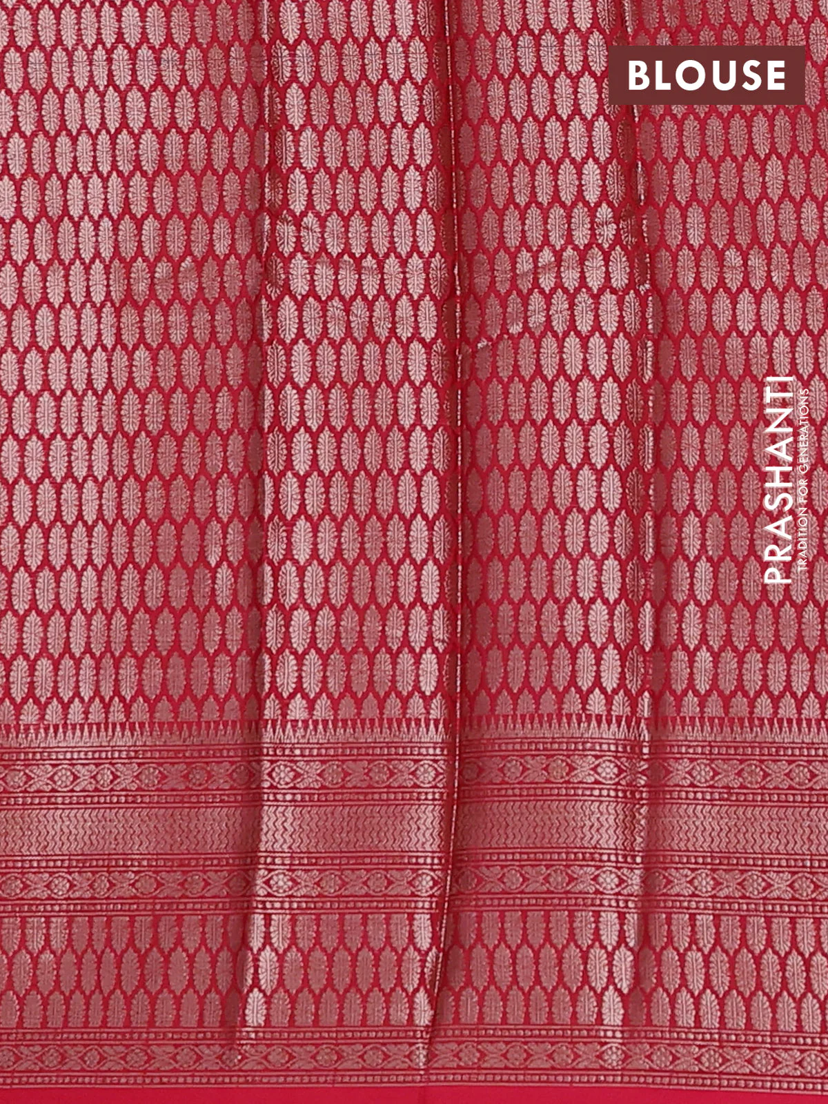 Banarasi warm silk saree light pink and red with allover thread & zari woven buttas and zari woven border - Image 4