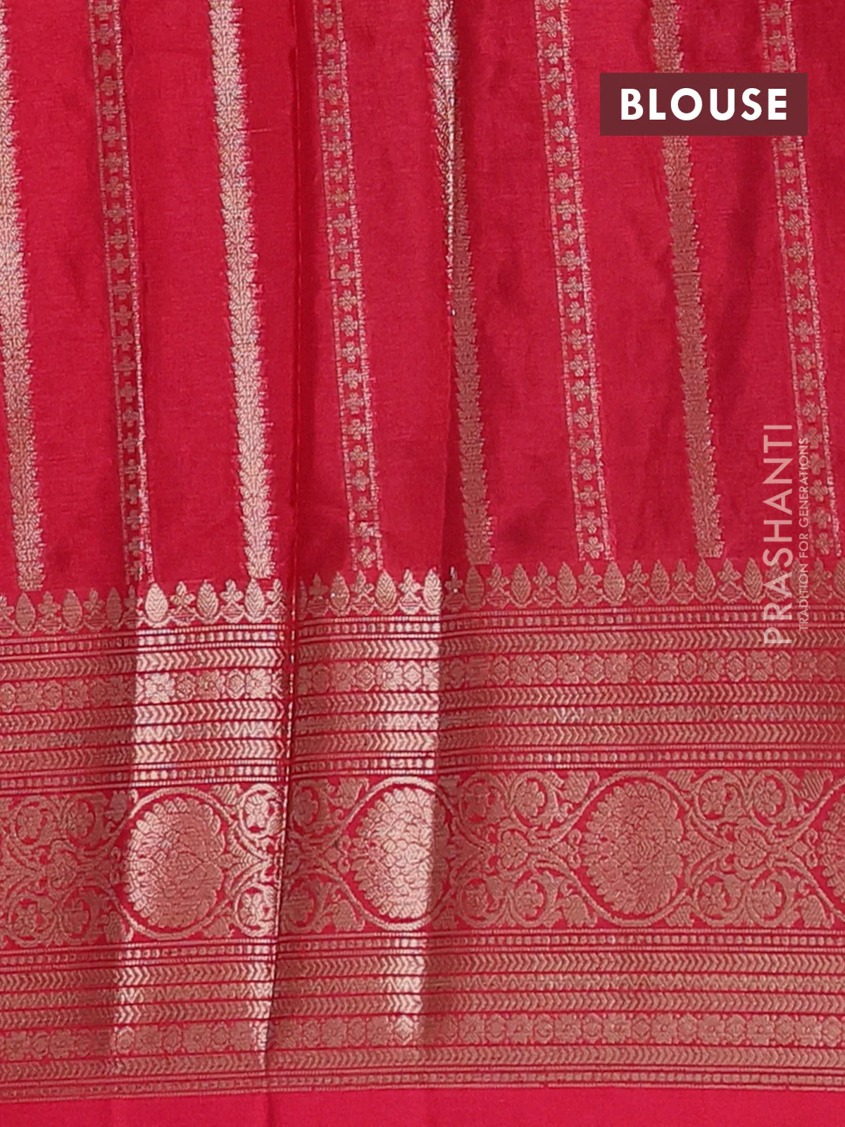 Banarasi warm silk saree light pink and red with allover thread & zari woven buttas and zari woven border - Image 4