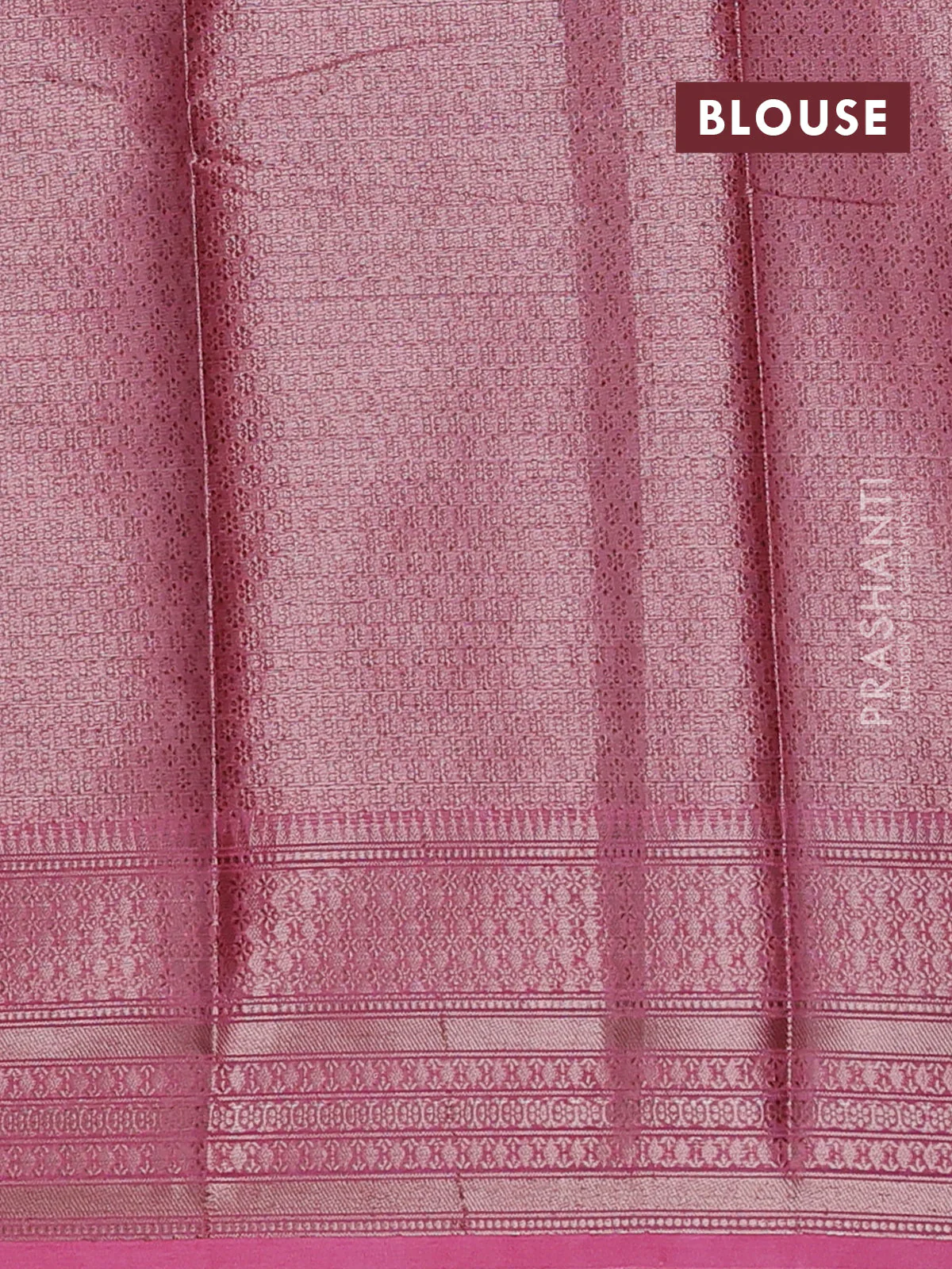 Banarasi warm silk saree magenta pink and peach pink with allover thread & zari woven buttas and zari woven border - Image 4