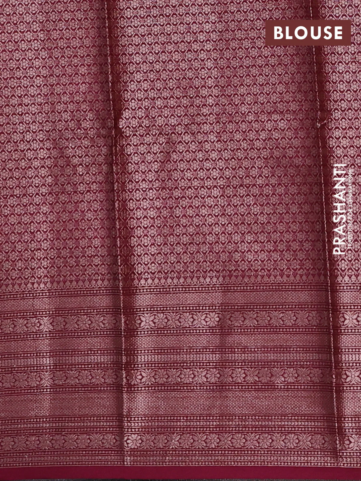 Banarasi warm silk saree mauve pink and wine shade with allover thread & zari checked pattern and long zari woven border - Image 4