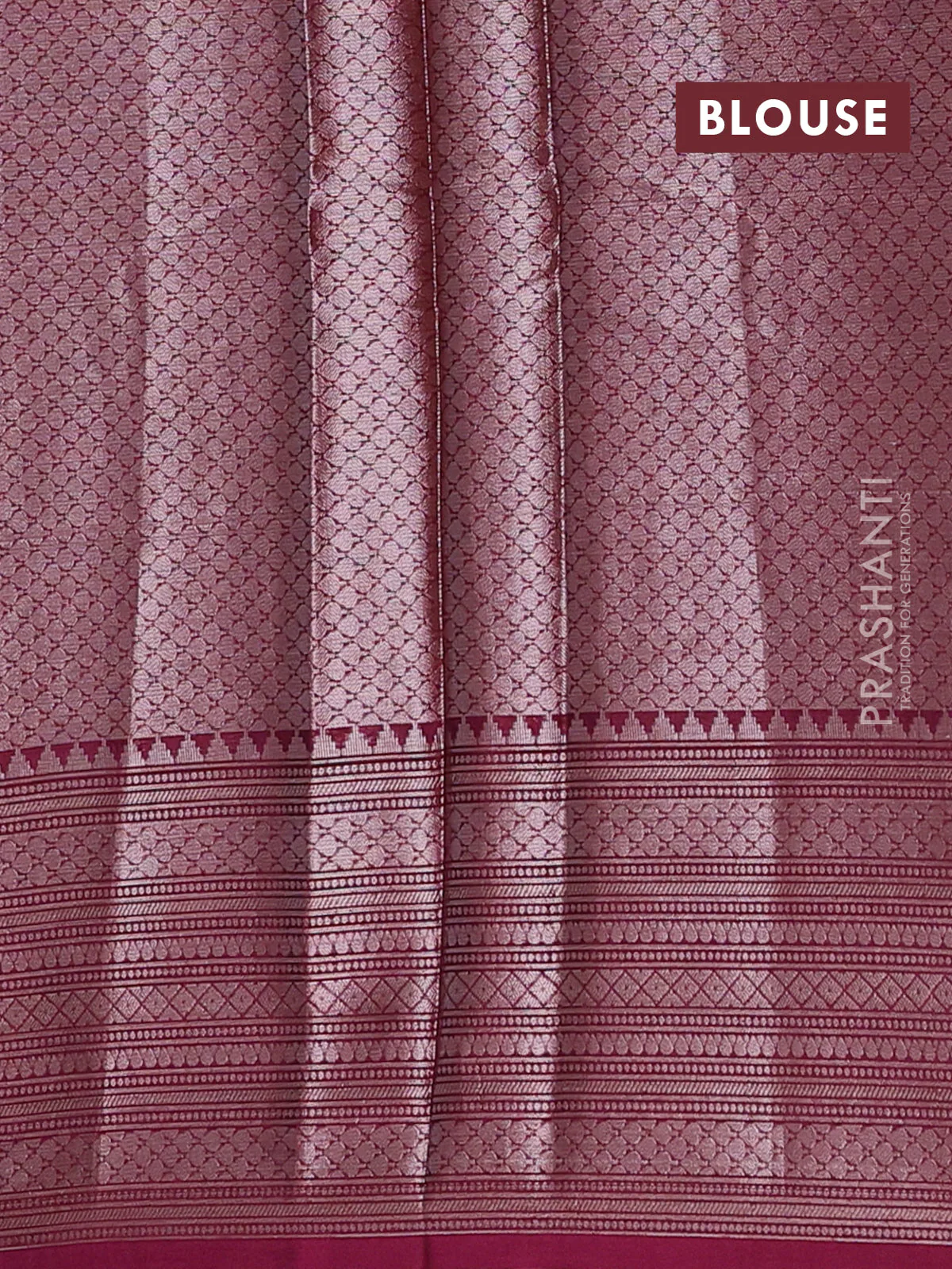 Banarasi warm silk saree mauve pink and wine shade with allover thread & zari woven buttas and zari woven border - Image 4