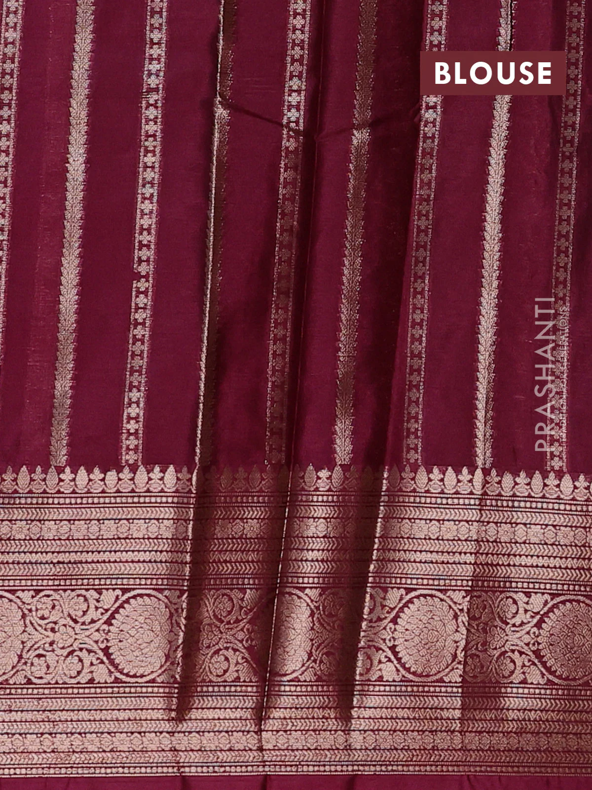 Banarasi warm silk saree mauve pink and wine shade with allover thread & zari woven buttas and zari woven border - Image 4