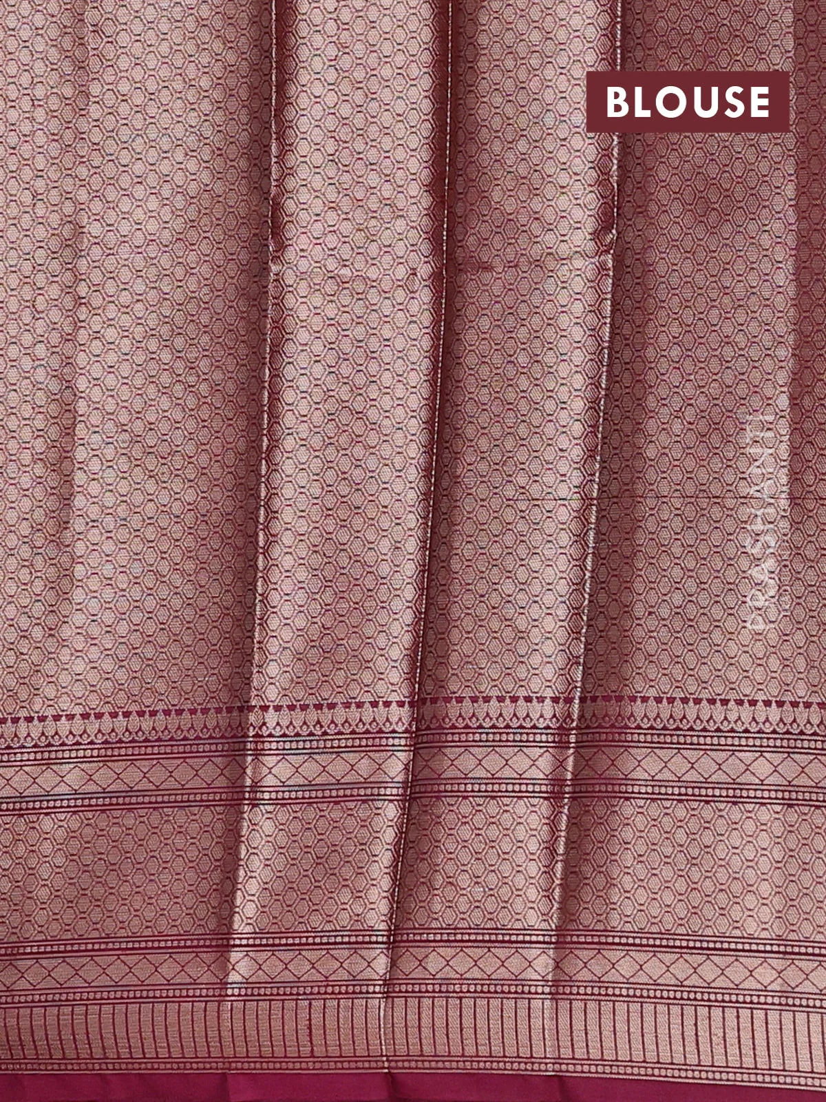 Banarasi warm silk saree mauve pink and wine shade with allover thread & zari woven buttas and zari woven border - Image 4