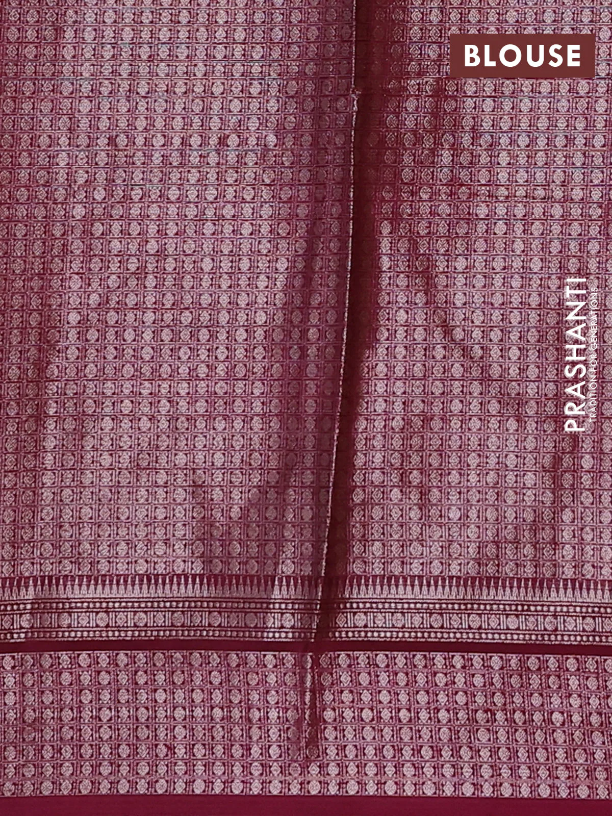 Banarasi warm silk saree mauve pink and wine shade with allover thread & zari woven buttas and zari woven border - Image 4