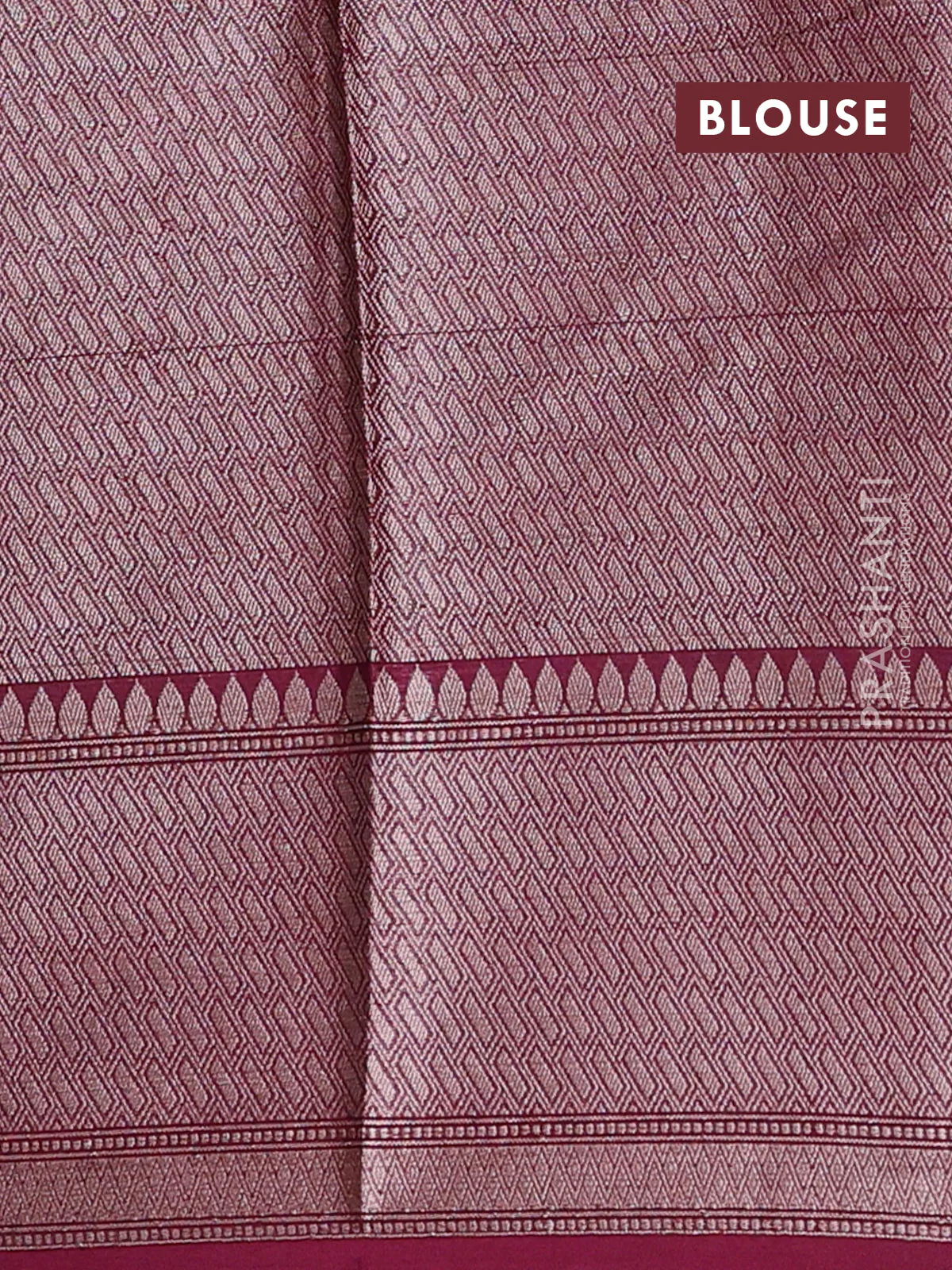 Banarasi warm silk saree mauve pink and wine shade with allover thread & zari woven buttas and zari woven border - Image 4