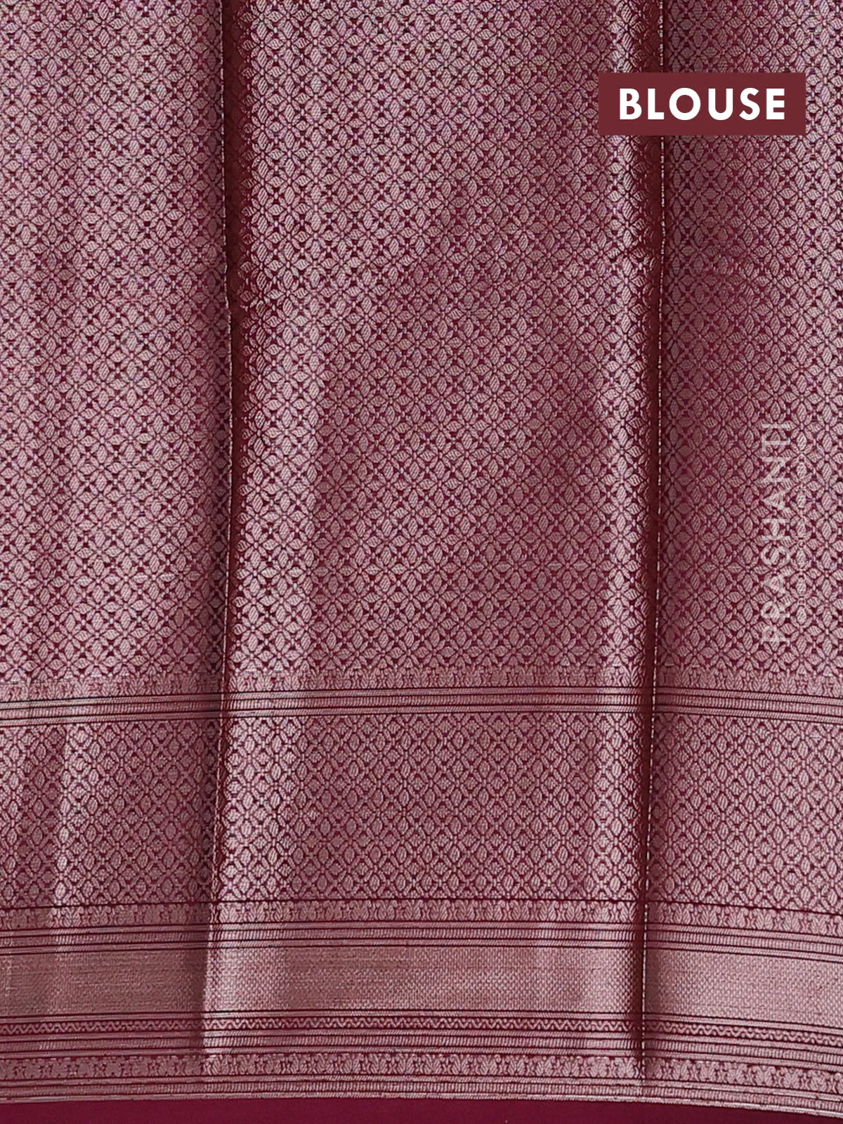 Banarasi warm silk saree mauve pink and wine shade with allover thread & zari woven buttas and zari woven border - Image 4