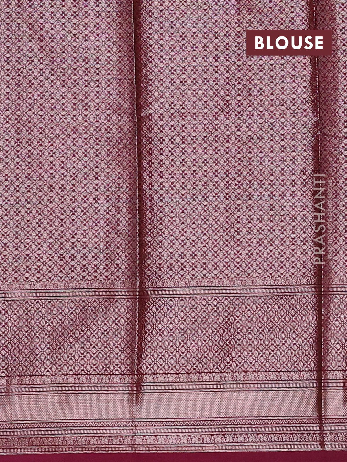 Banarasi warm silk saree mauve pink and wine shade with allover thread & zari woven buttas and zari woven border - Image 4