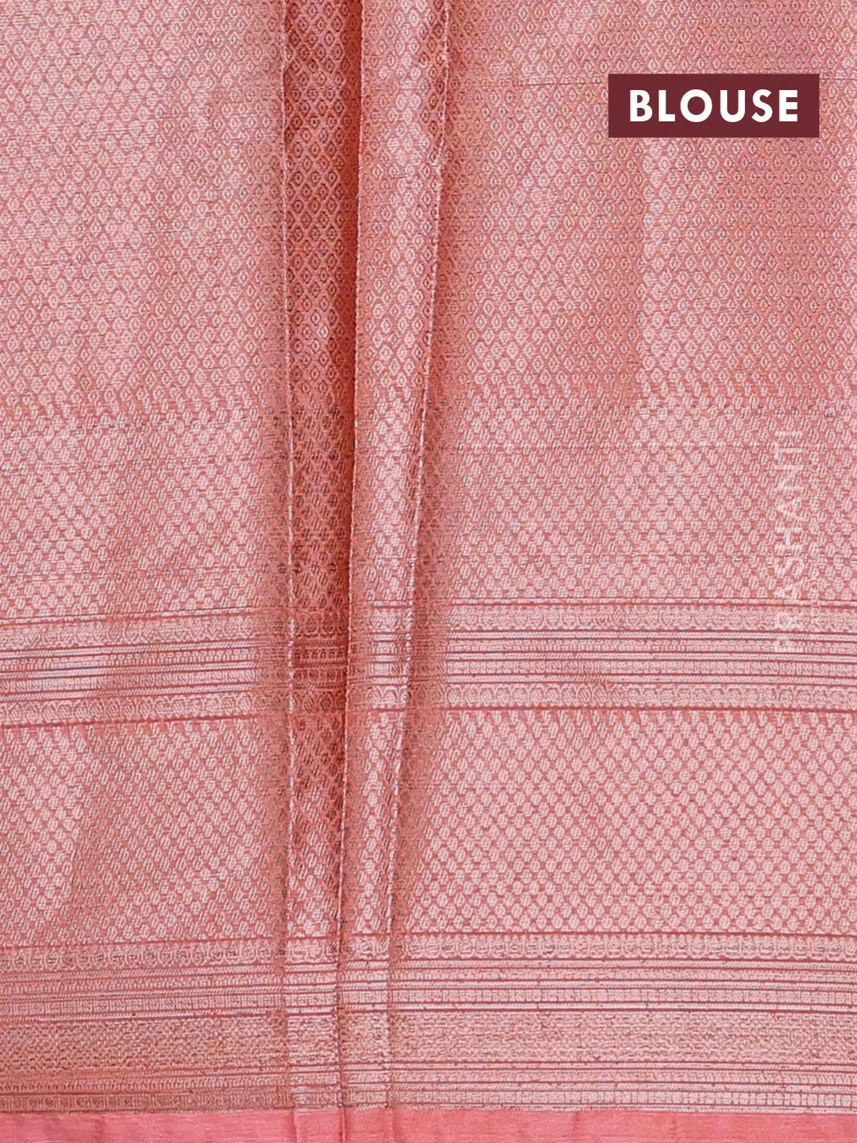 Banarasi warm silk saree orange and peach orange with allover thread & zari woen buttas and zari woven border - Image 4