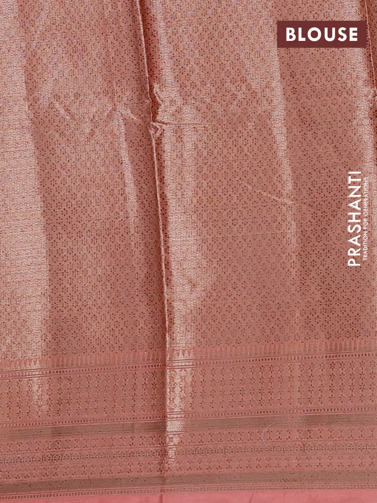Banarasi warm silk saree orange and peach orange with allover thread & zari woven buttas and zari woven border - Image 4