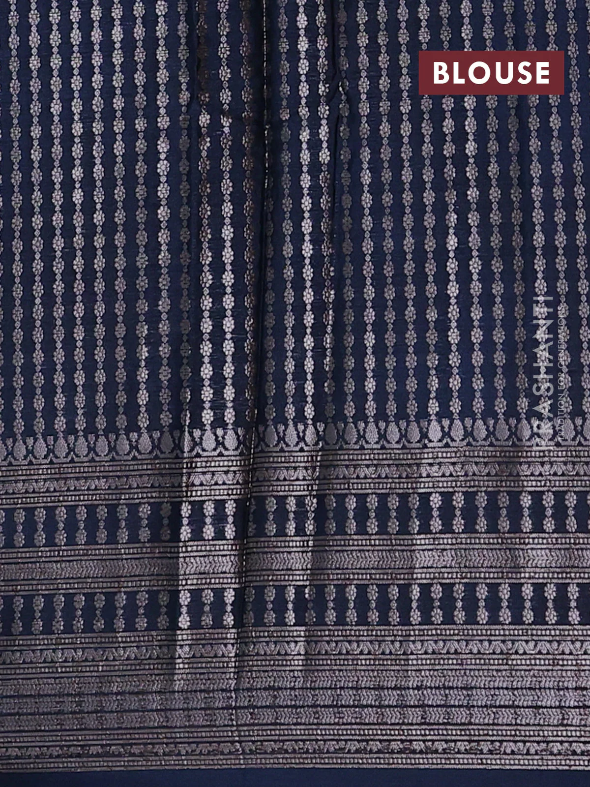 Banarasi warm silk saree pastel blue and peacock blue with allover thread & zari weaves pattern and zari woven border - Image 4