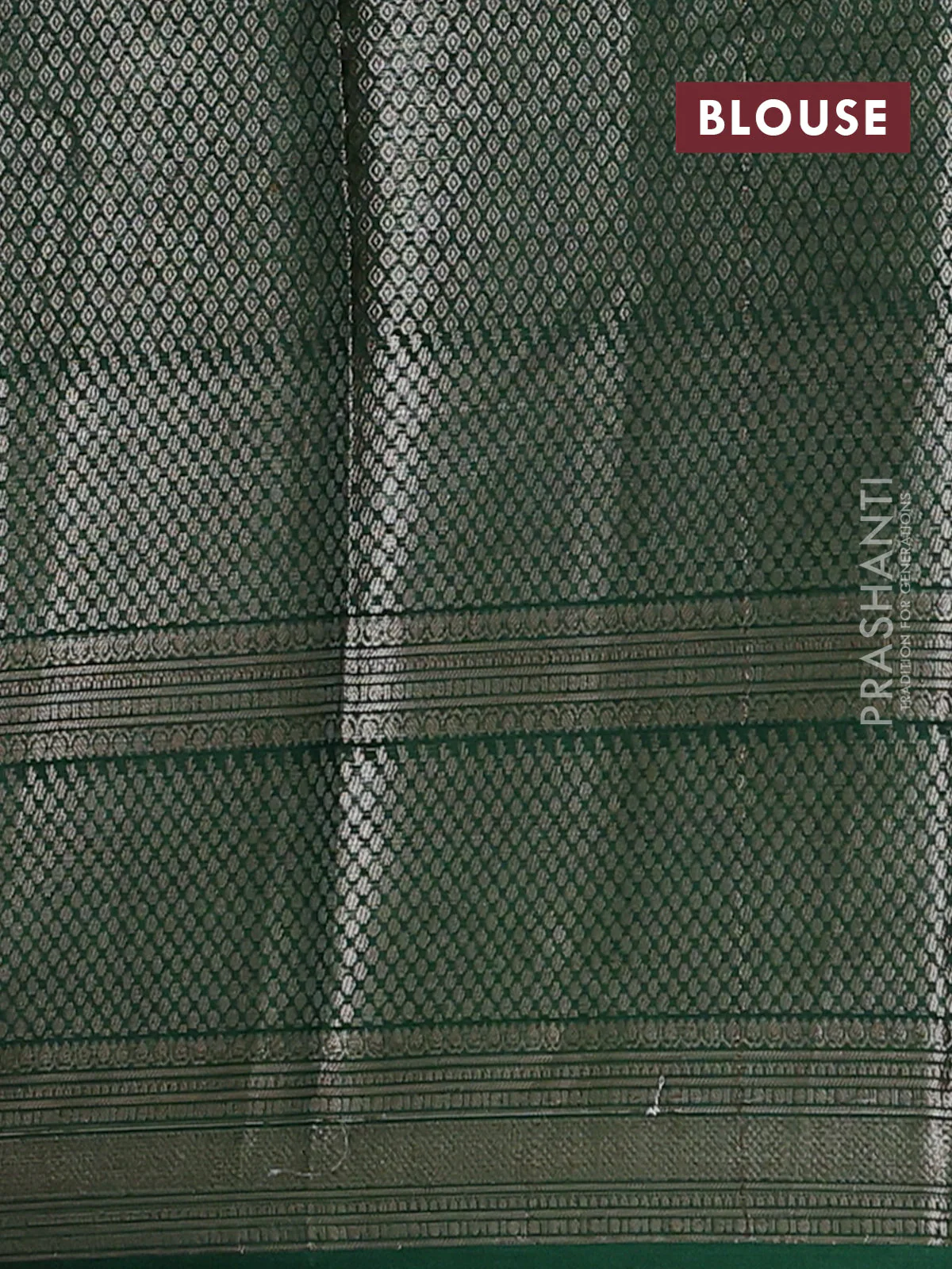 Banarasi warm silk saree pastel green and green with allover thread & zari woen buttas and zari woven border - Image 4