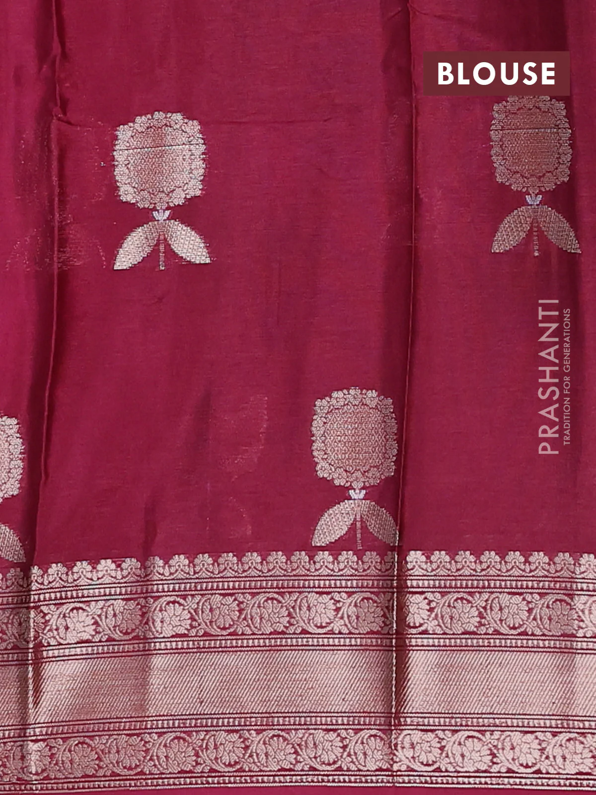 Banarasi warm silk saree pastel purple and deep wine shade with thread & zari woven buttas and zari woven border - Image 4