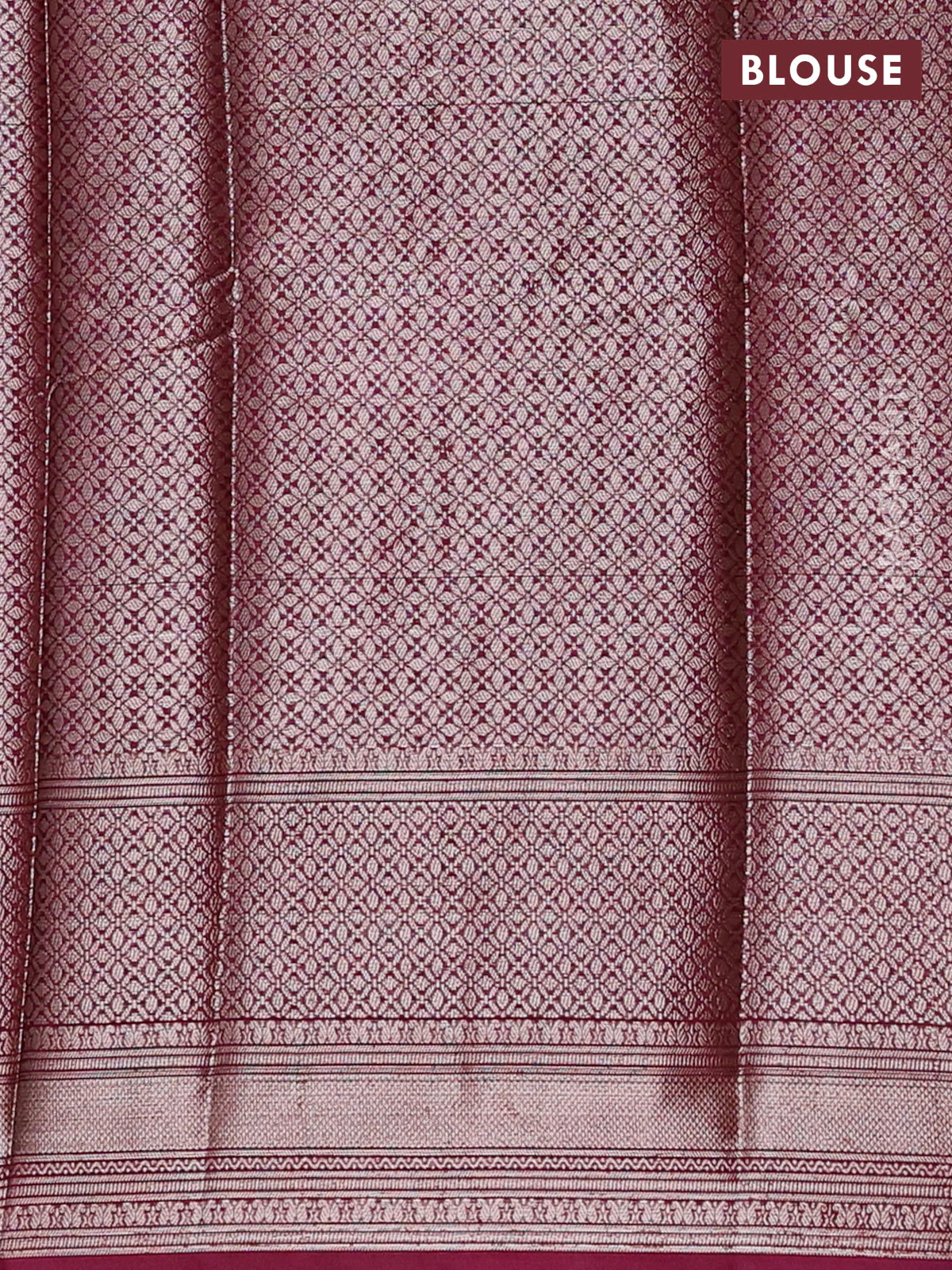 Banarasi warm silk saree pastel purple and wine shade with allover thread & zari checked pattern and zari woven border - Image 4
