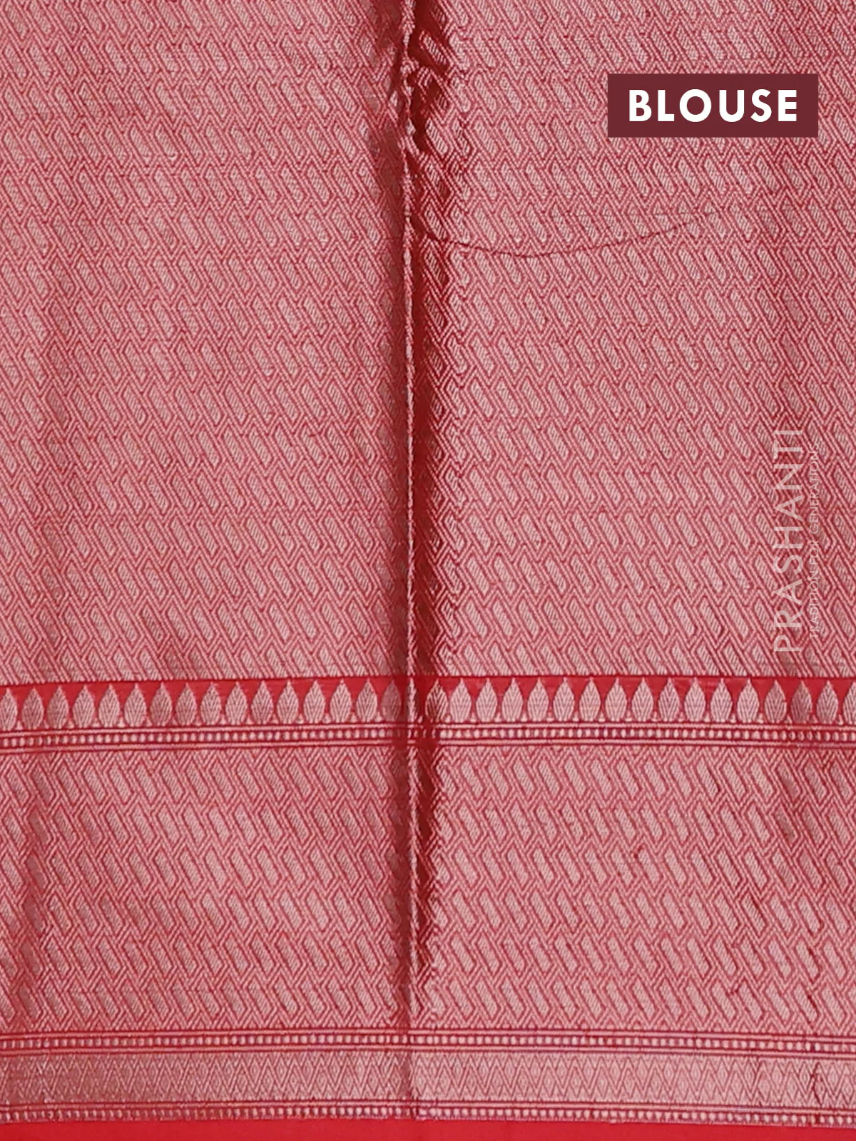 Banarasi warm silk saree peach orange and red with allover thread & zari woven buttas and zari woven border - Image 4