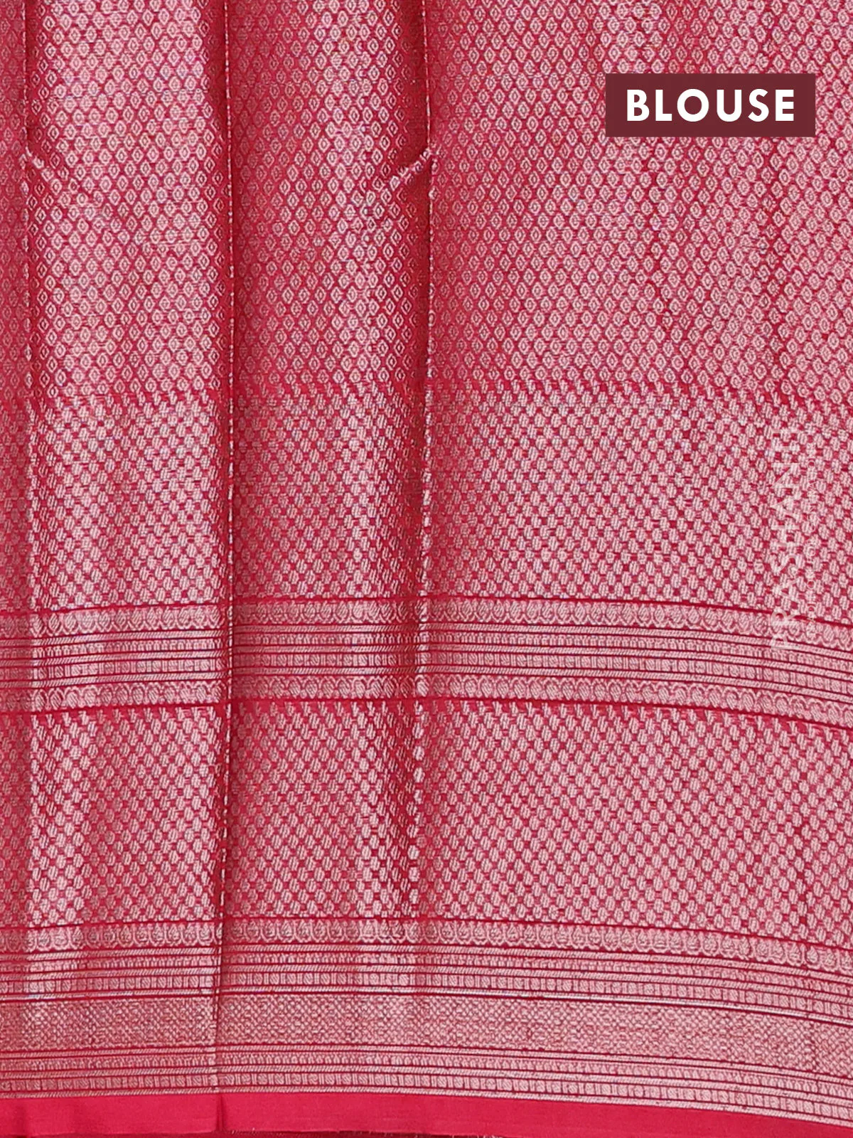 Banarasi warm silk saree peach pink and pink with allover thread & zari woen buttas and zari woven border - Image 4